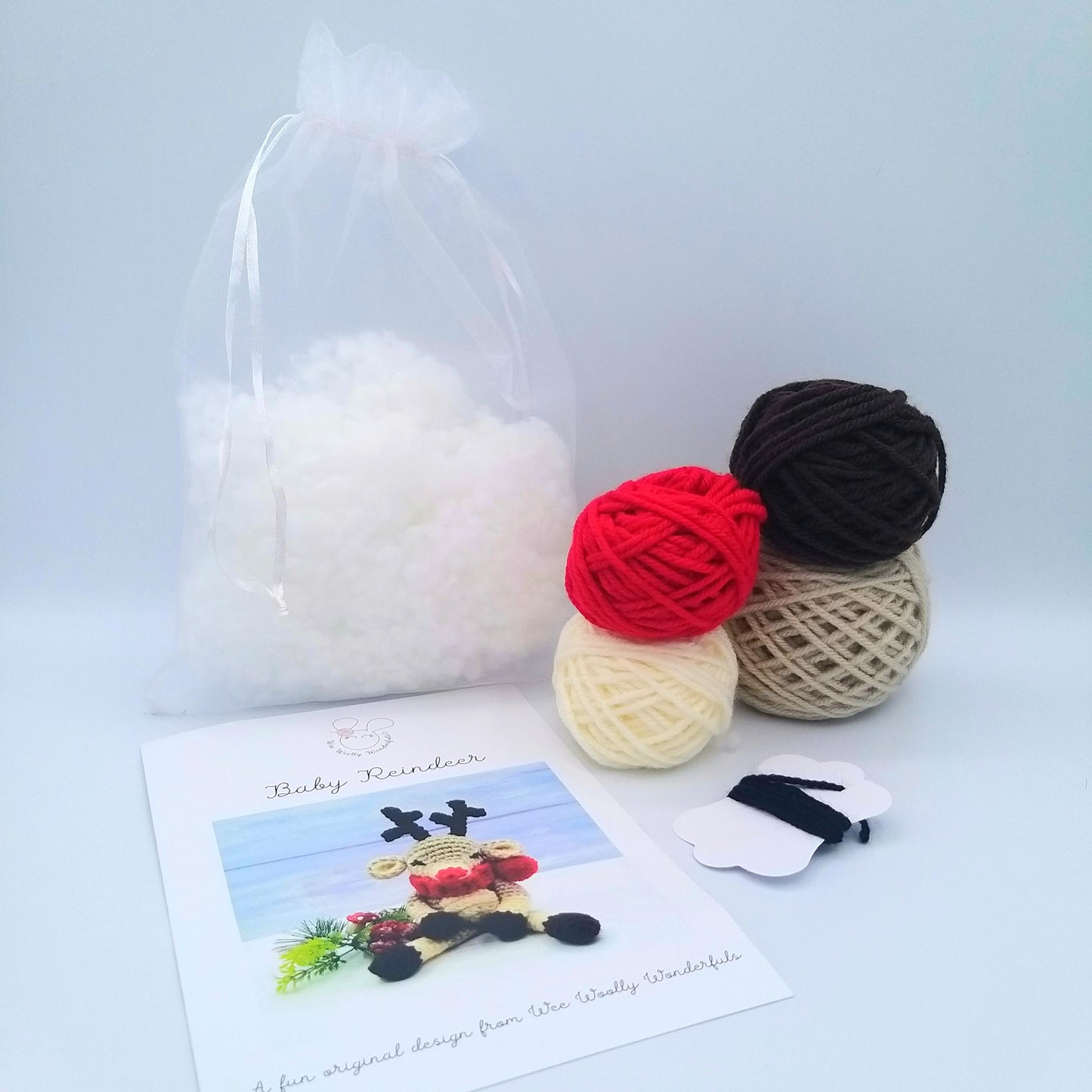 Crochet Reindeer Kit - Pattern, Yarn and Stuffing