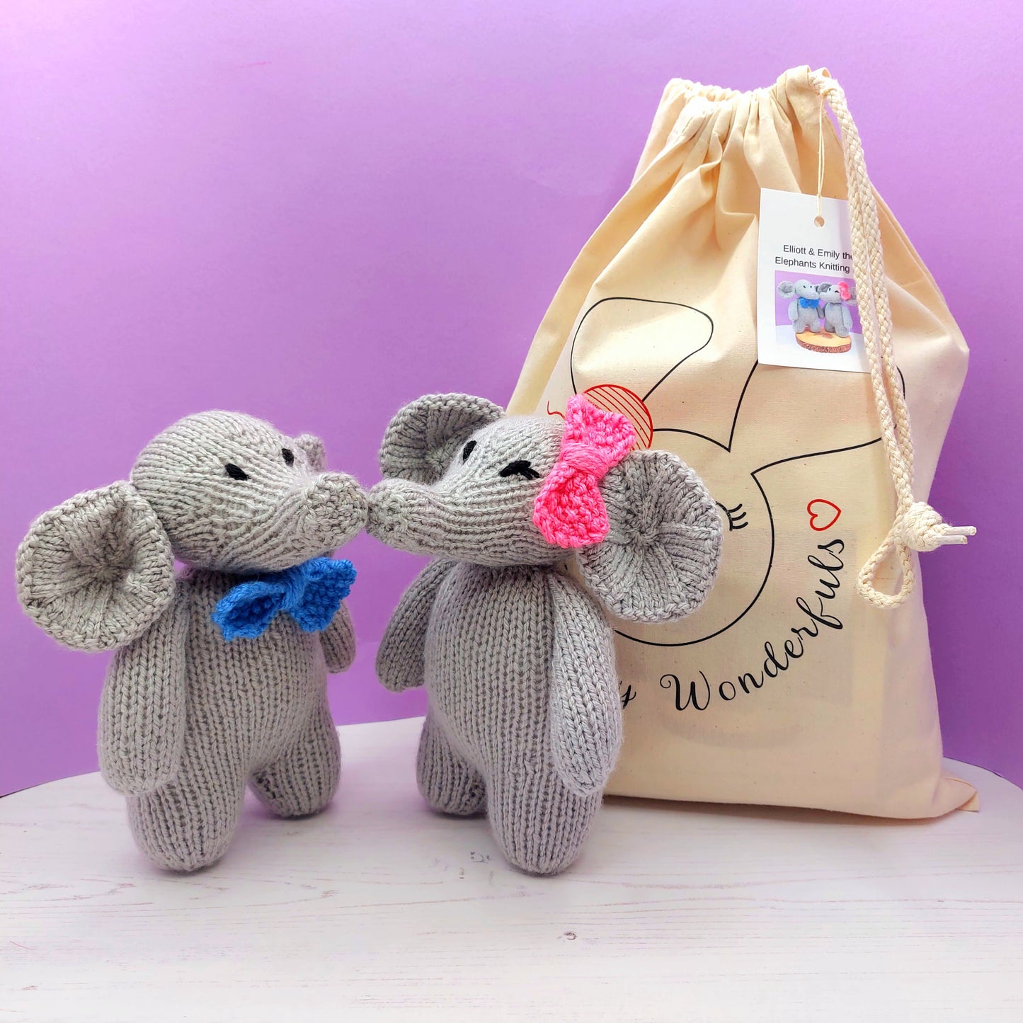 Elliott & Emily the Elephants Knitting Kit