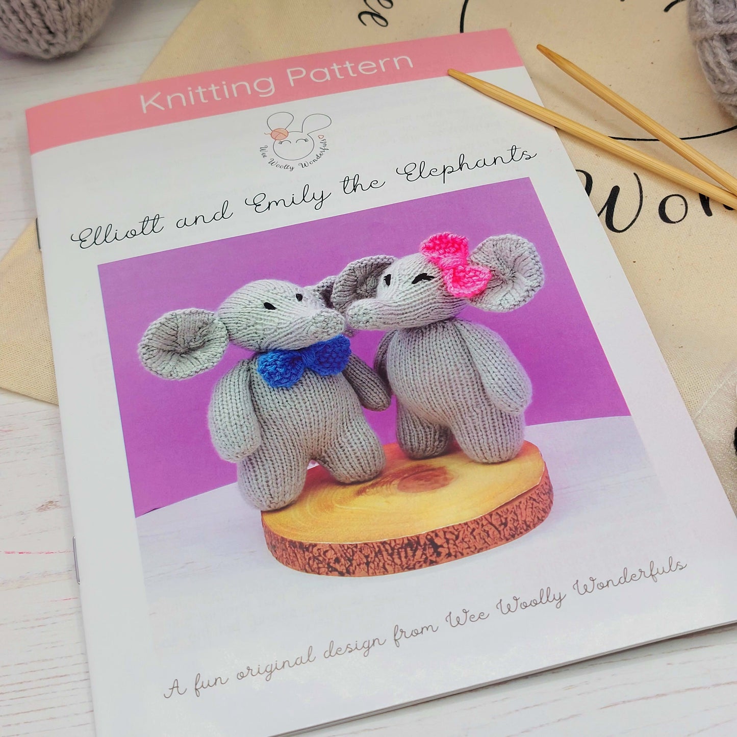 Elliott & Emily the Elephants Knitting Kit