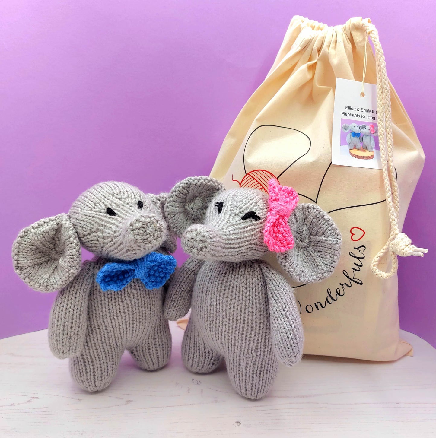 Elliott & Emily the Elephants Knitting Kit