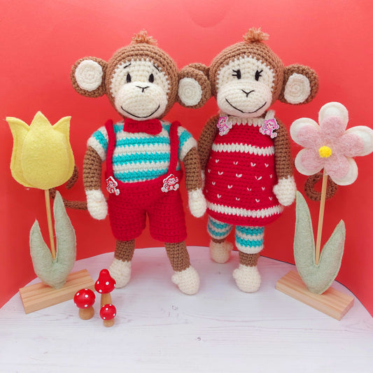 Archie & Gracie the Monkeys Crochet Kits