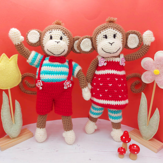 Archie & Gracie the Monkeys - PDF Pattern