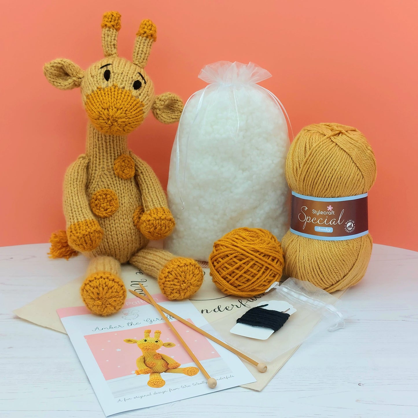Amber the Giraffe Knitting Kit