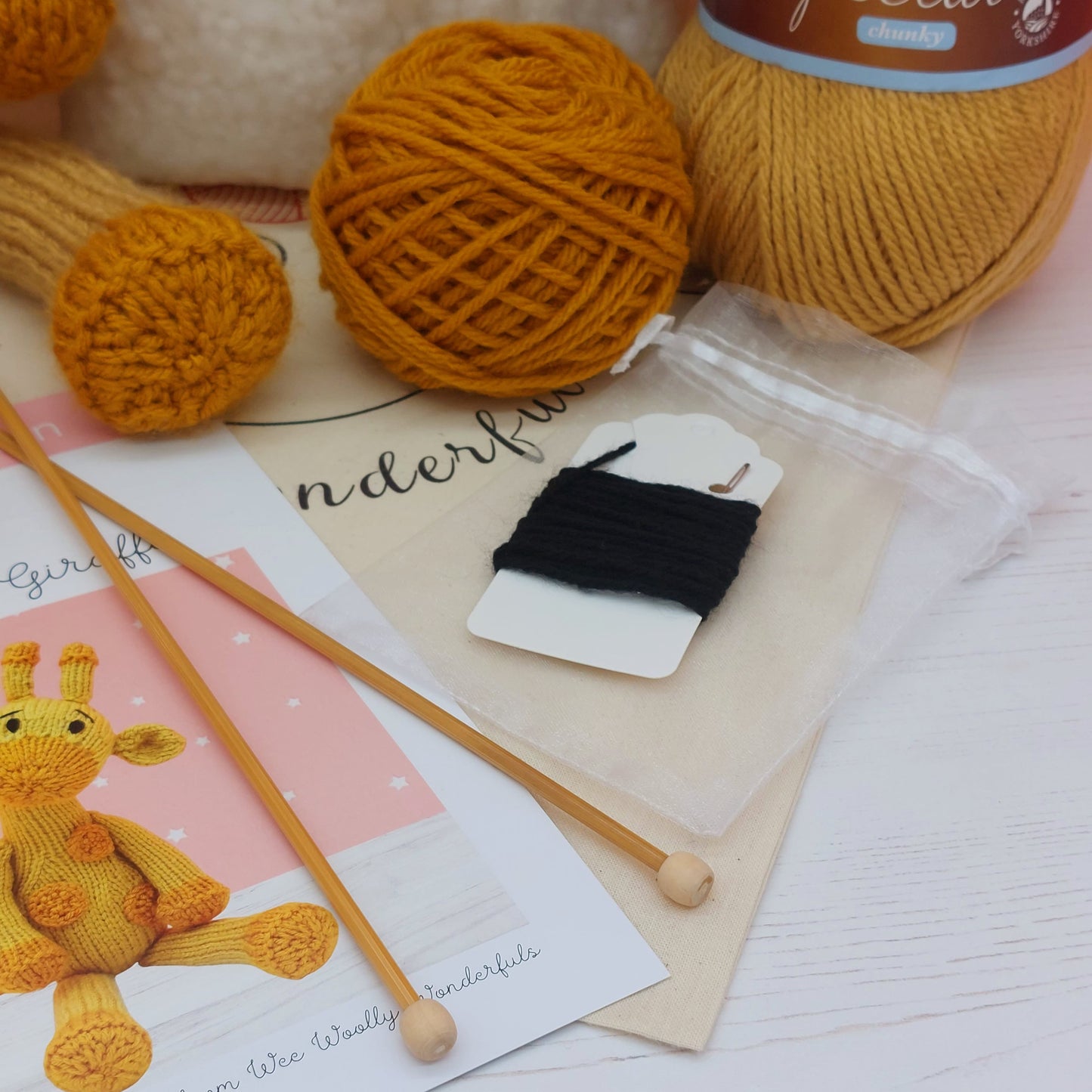 Amber the Giraffe Knitting Kit