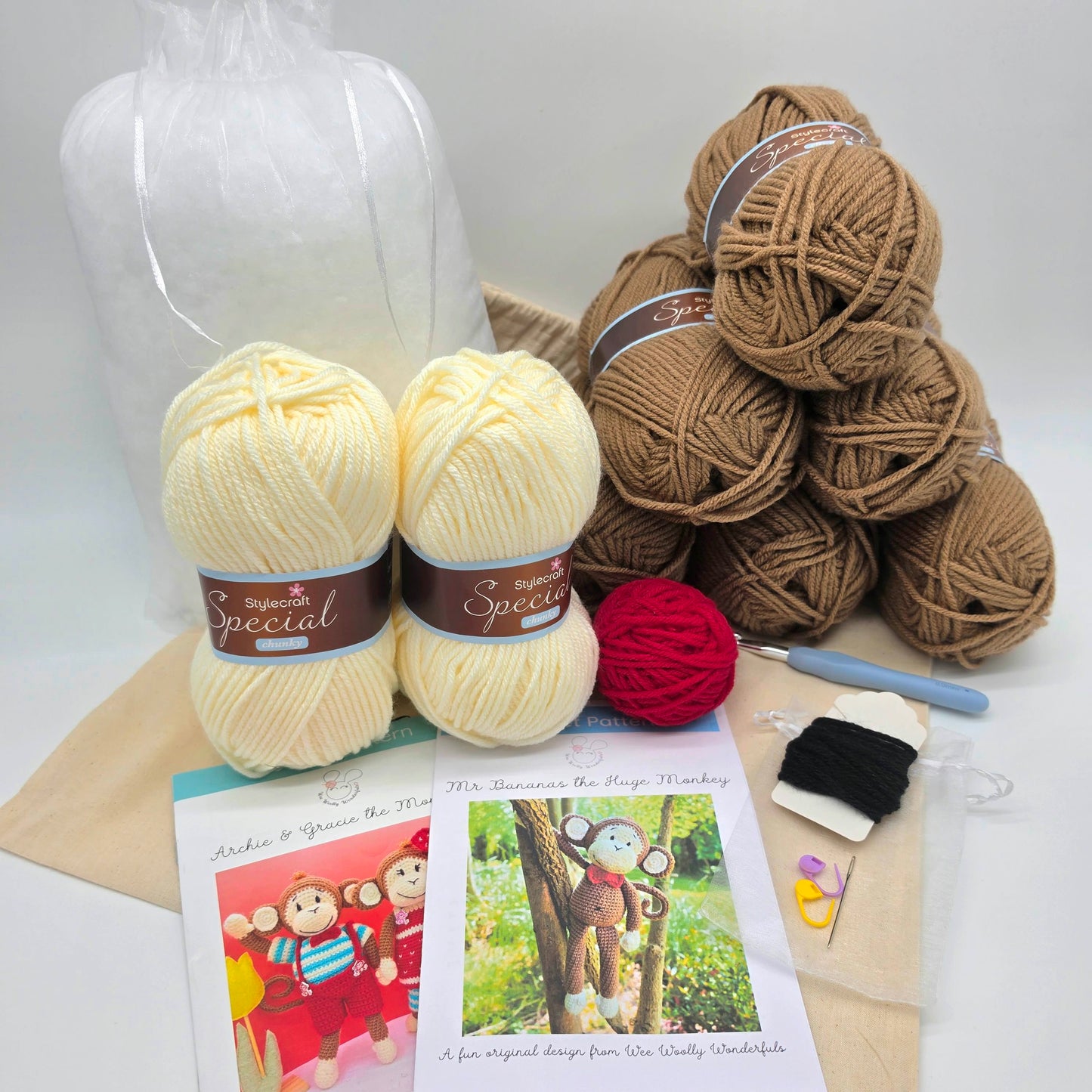 Mr Bananas the HUGE Monkey Crochet Kit