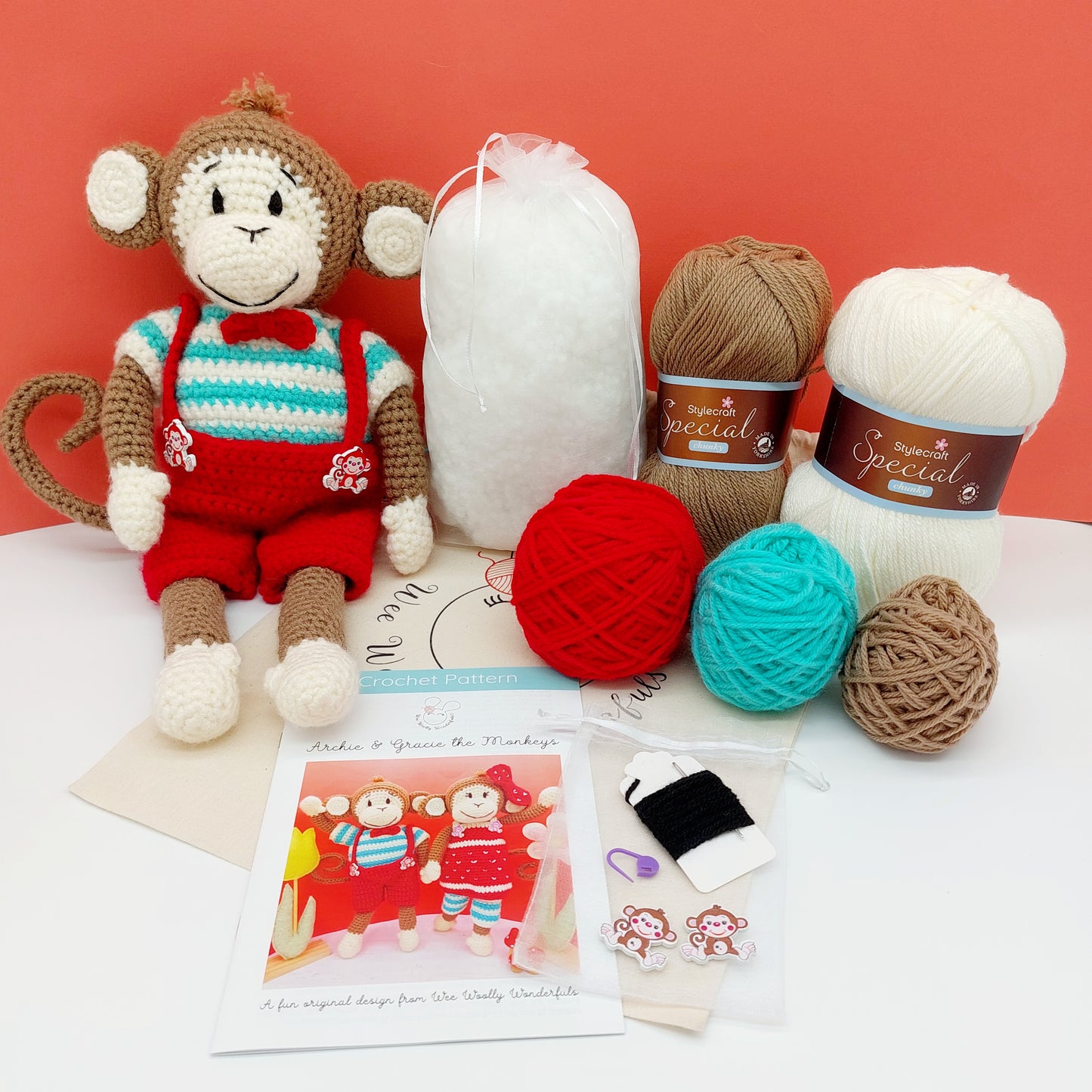 Archie & Gracie the Monkeys Crochet Kits