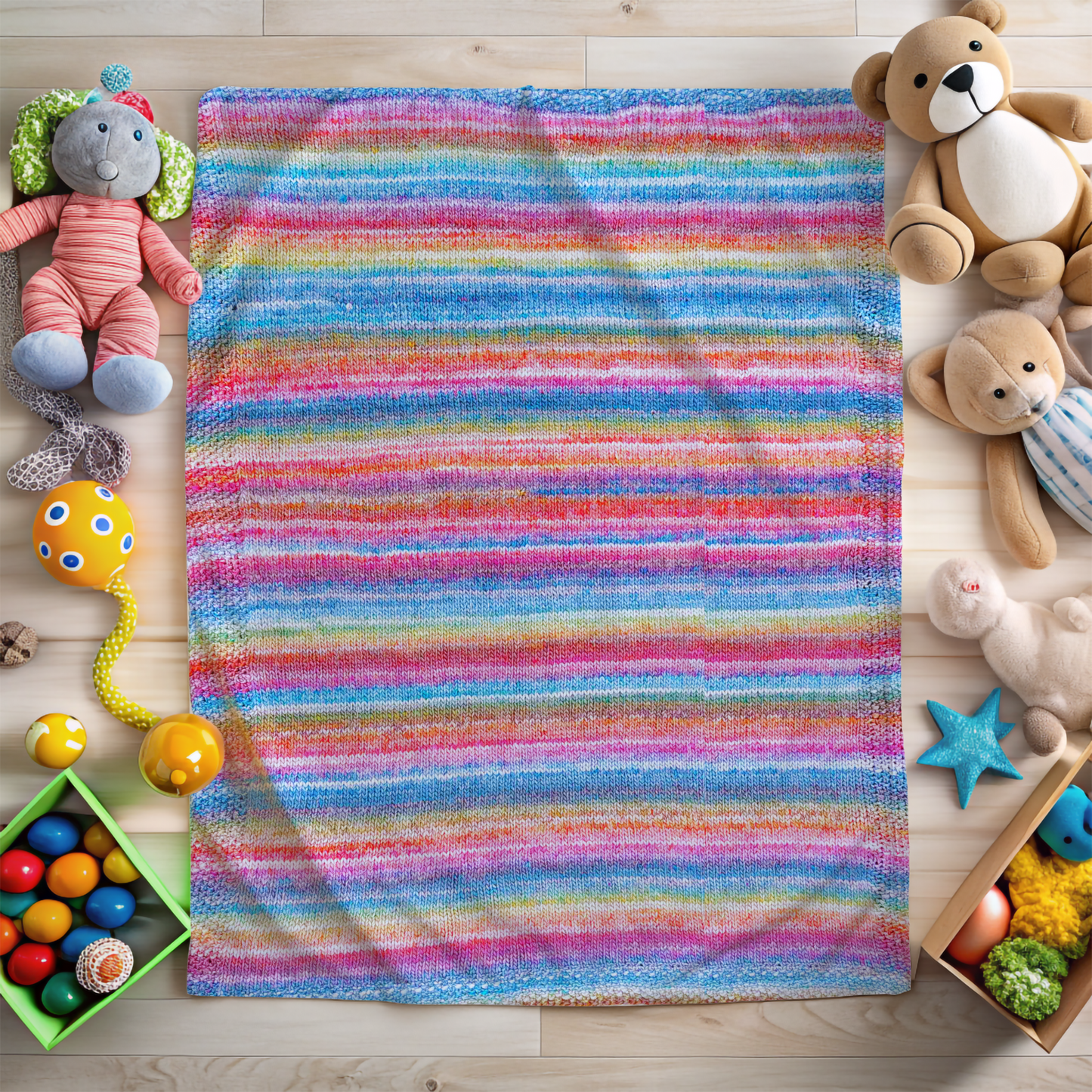 Baby Blanket Knitting Kit - Sweet Dreams Blanket in beautiful Jewelspun Chunky - With step-by-step Video Tutorials