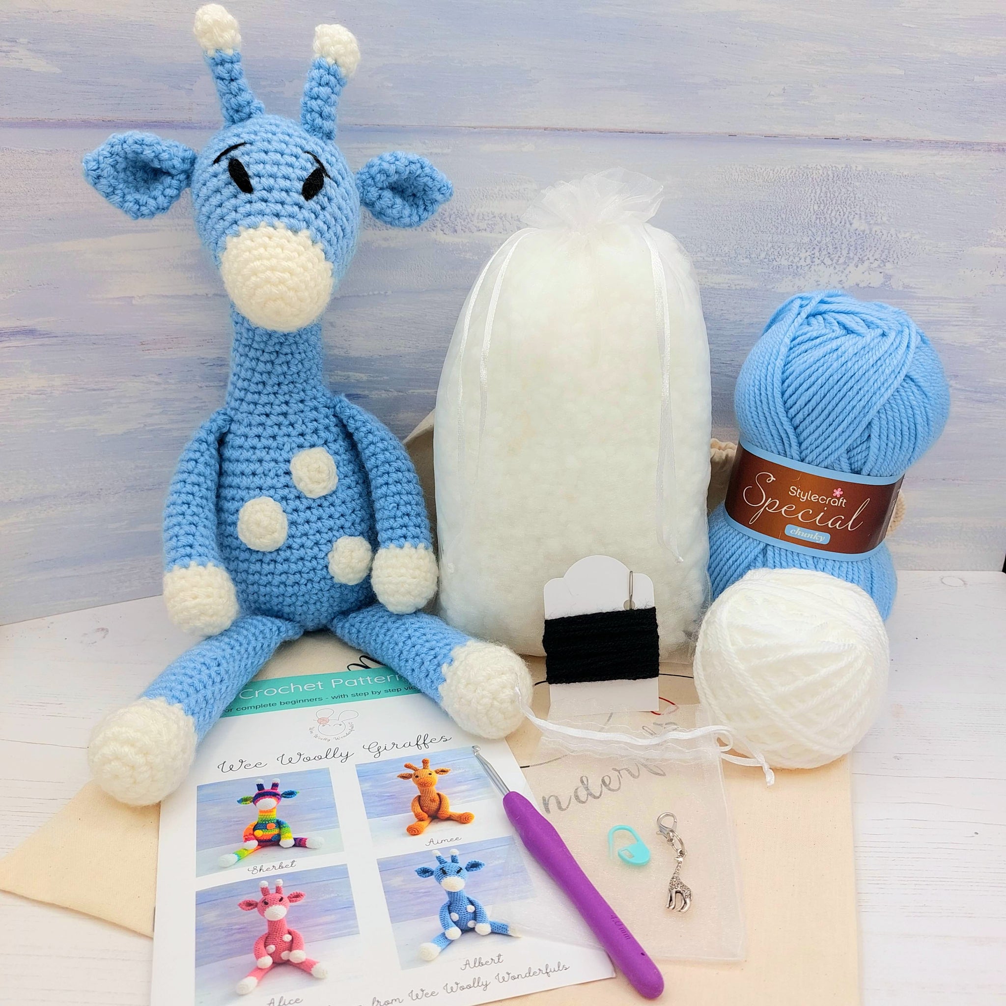 Giraffe Crochet Kit for Beginners with Video Wee Woolly Wonderfuls