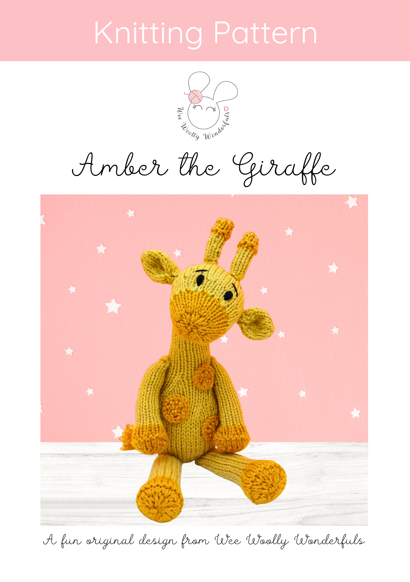 Knitted Amber the Giraffe - PDF Knitting Pattern
