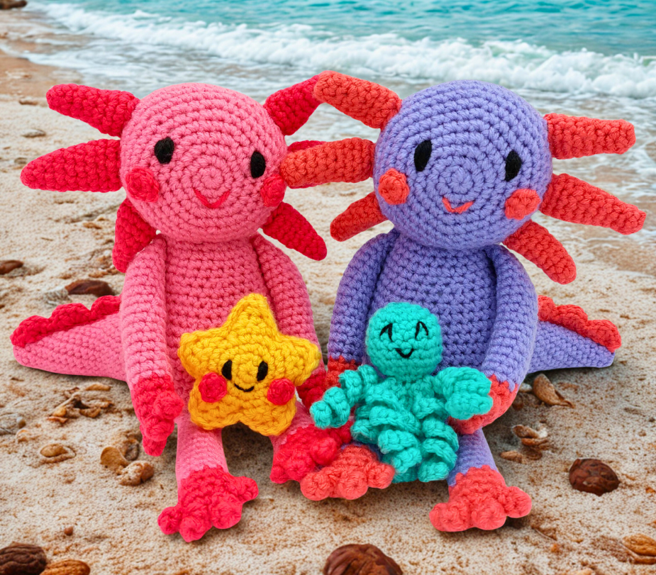 Bubbles and Barnacle the Axolotls - PDF Pattern