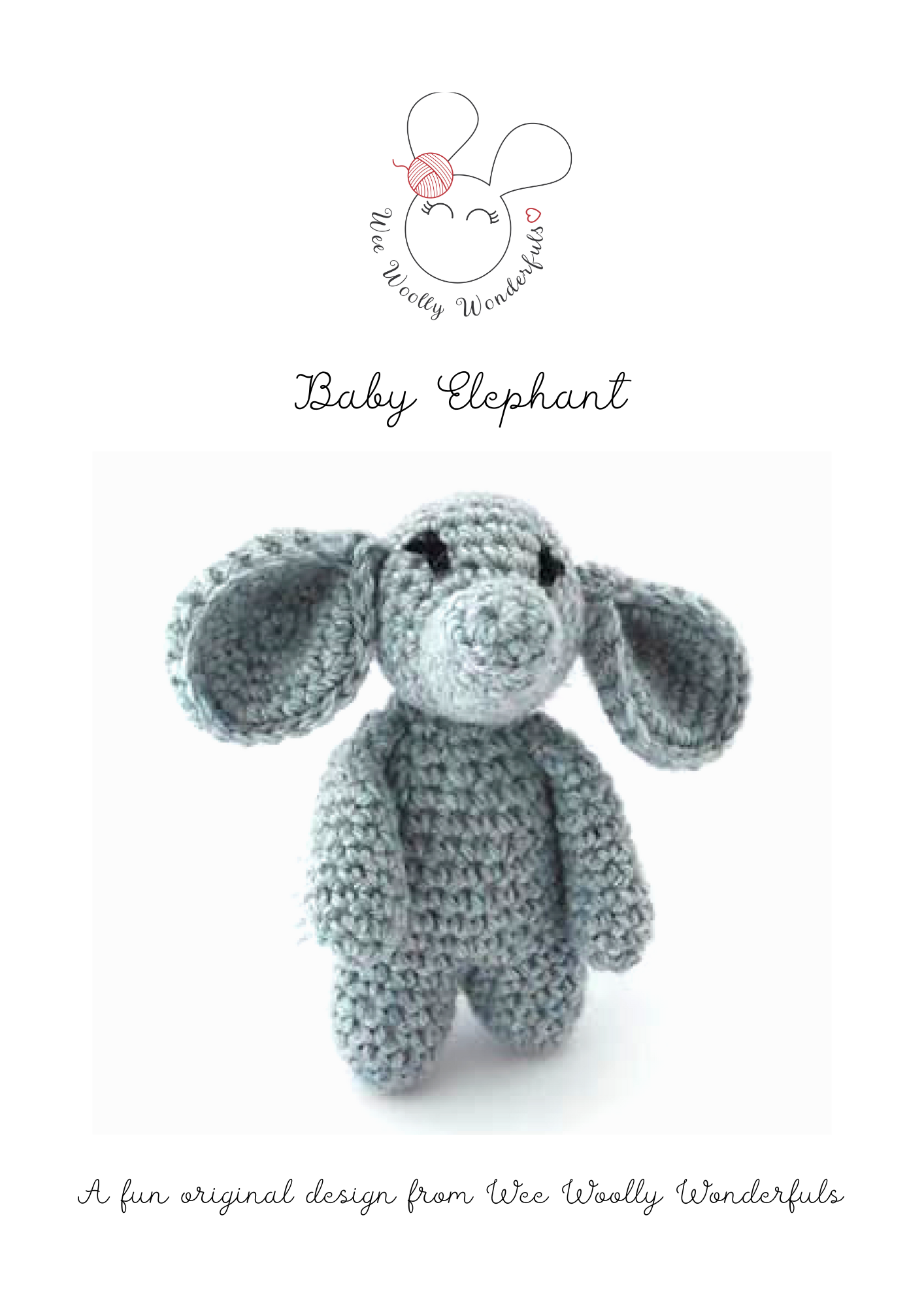 PDF Crochet Pattern - Baby Elephant