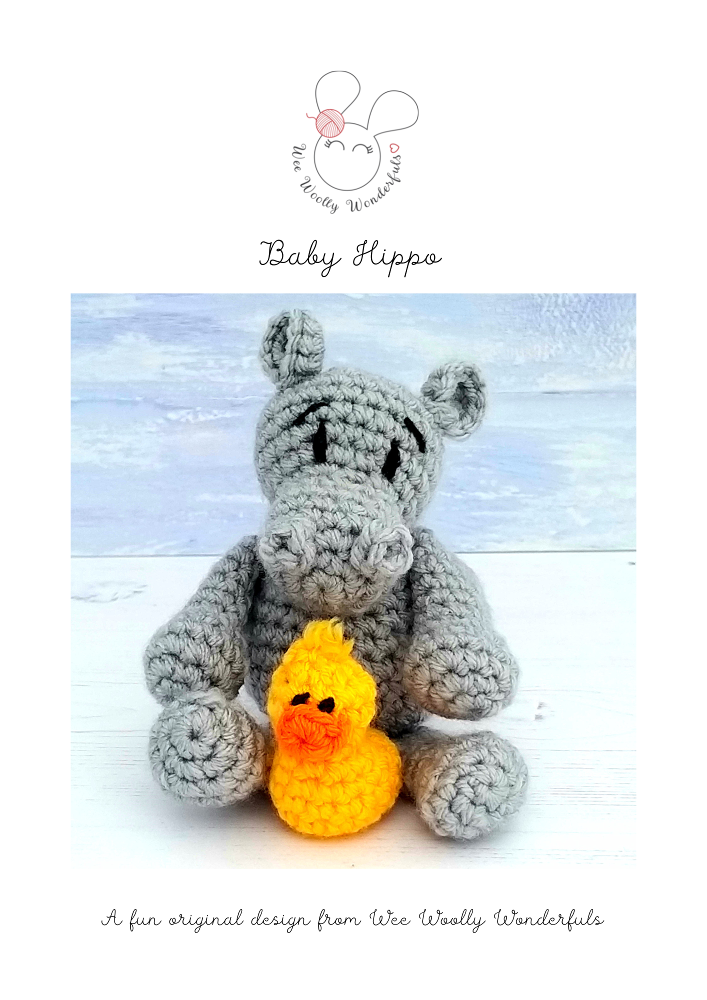 PDF Crochet Pattern - Baby Hippo