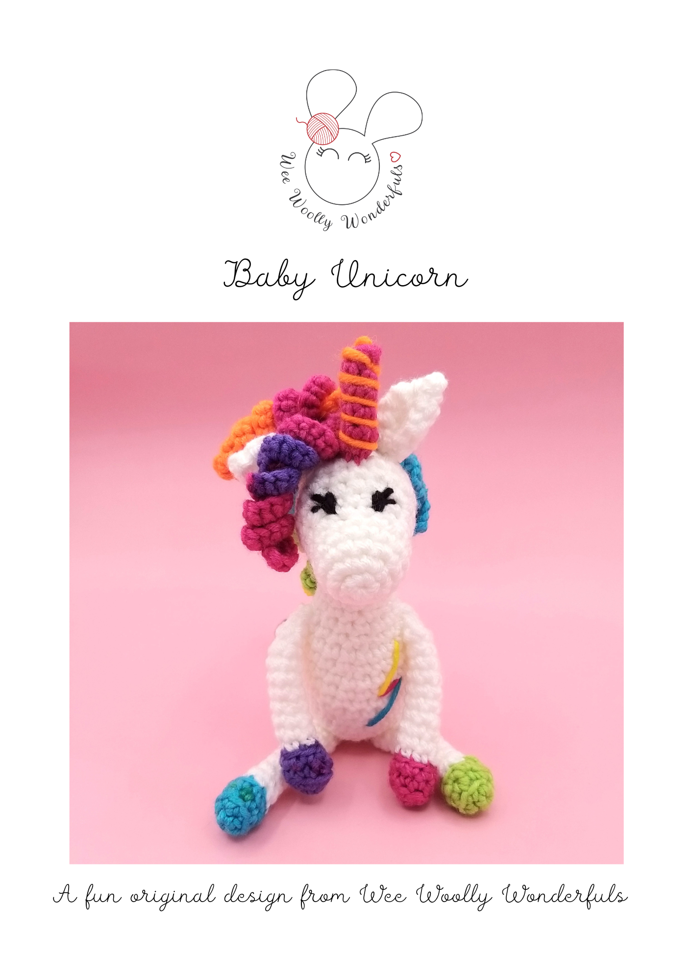 PDF Crochet Pattern - Baby Unicorn