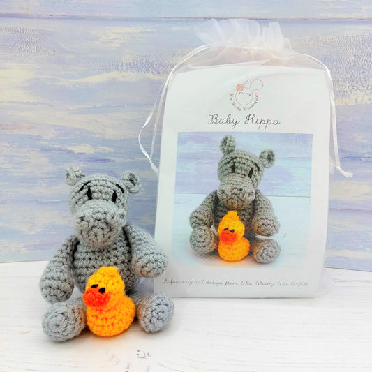 Baby Hippo Mini Crochet Kit