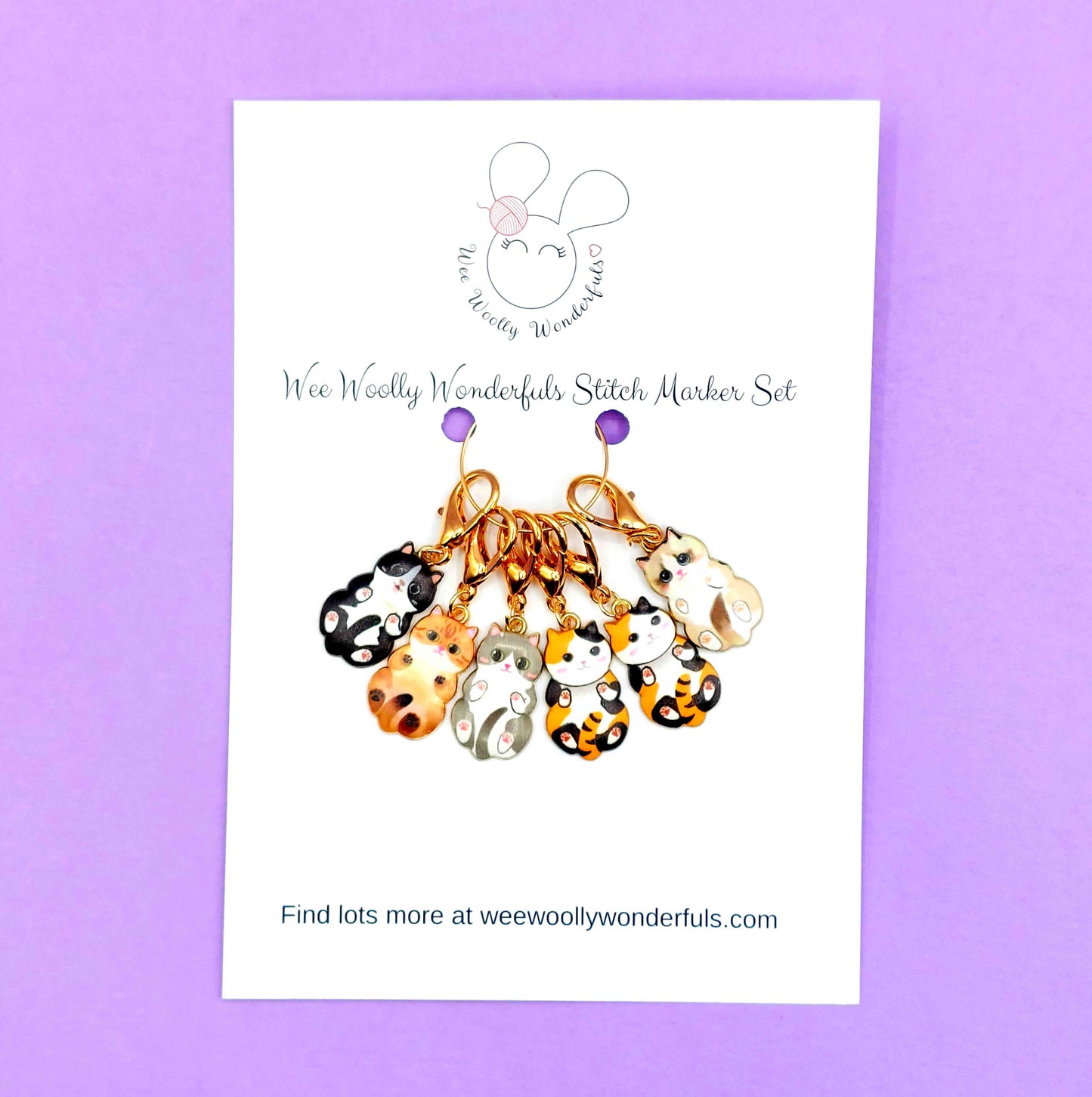 Adorable Stitch Markers Sets - Bee and Daisies, Rainbows, Fruit, Sheep, Cats, and Christmas Stitch Marker sets