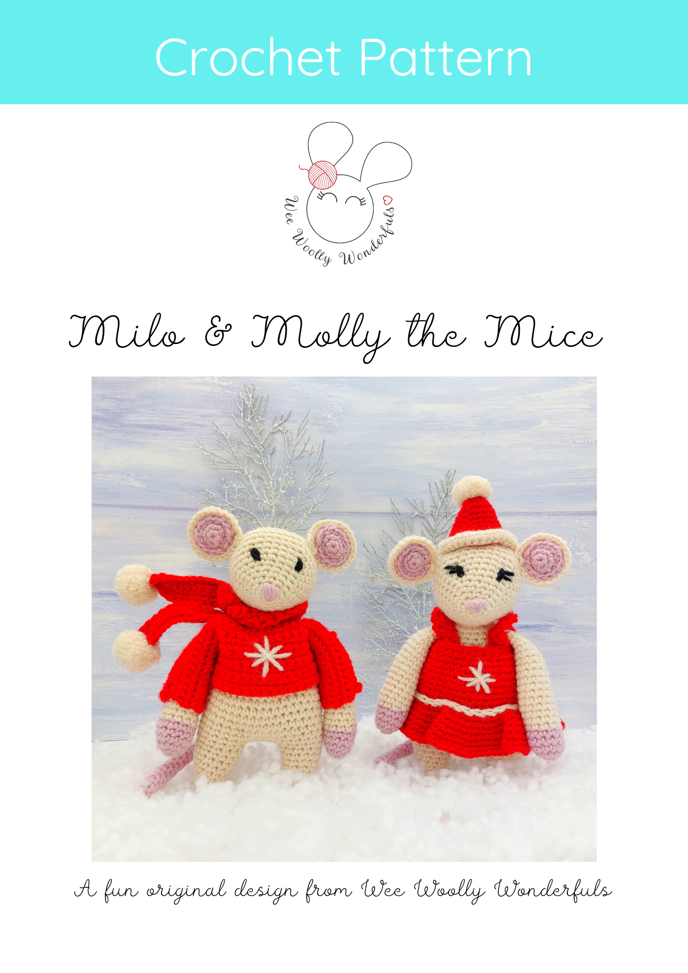 Christmas Mice PDF Crochet Pattern - Milo & Molly