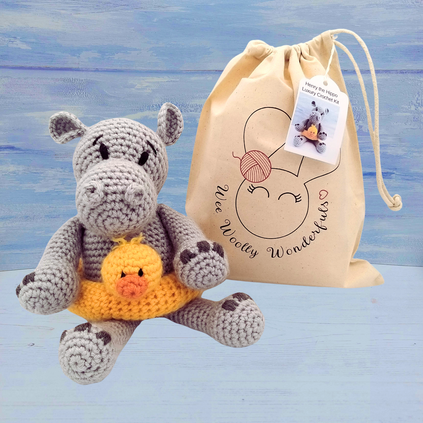 Henry or Henrietta the Hippo Luxury Crochet Kit