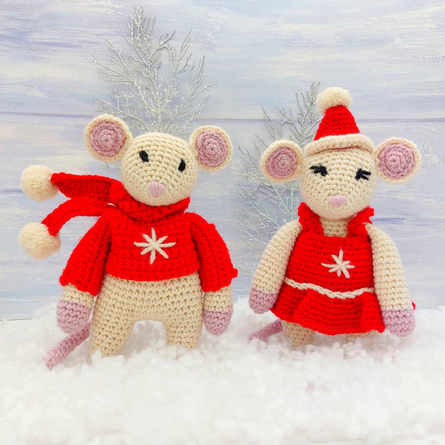 Crochet Christmas Mouse Toys
