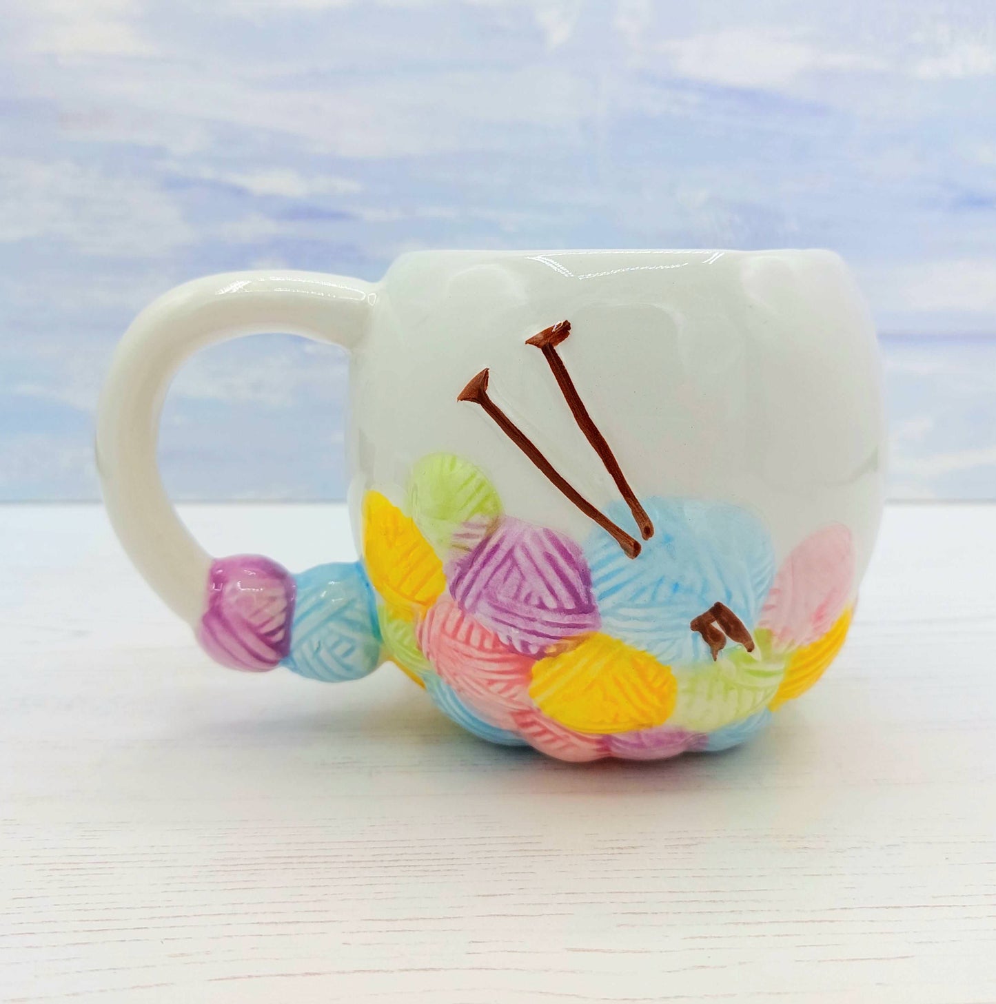 Novelty Knitting Wool Mug or Desk Organiser - the perfect crafty gift!