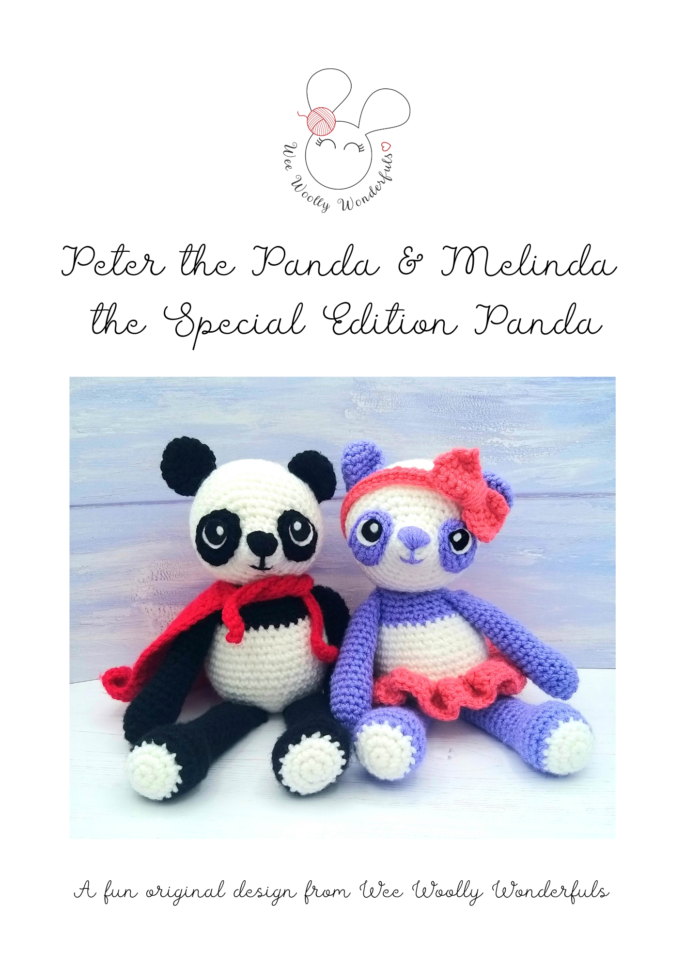 Peter and Melinda the Panda - PDF Crochet Pattern