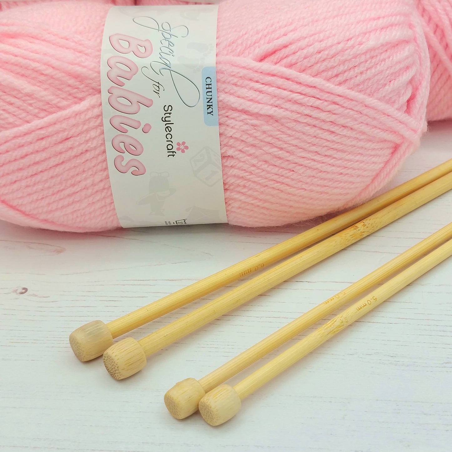 Baby Blanket Knitting Kit - 4 Pattern Designs | Blue, Pink, White or Cream
