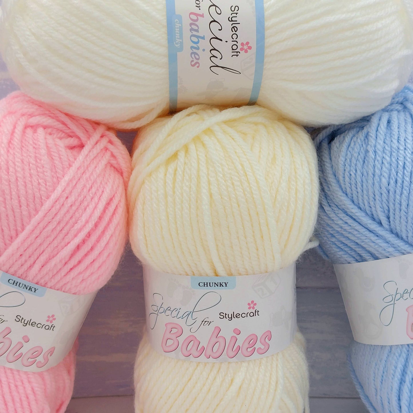 Baby Blanket Knitting Kit - 4 Pattern Designs | Blue, Pink, White or Cream