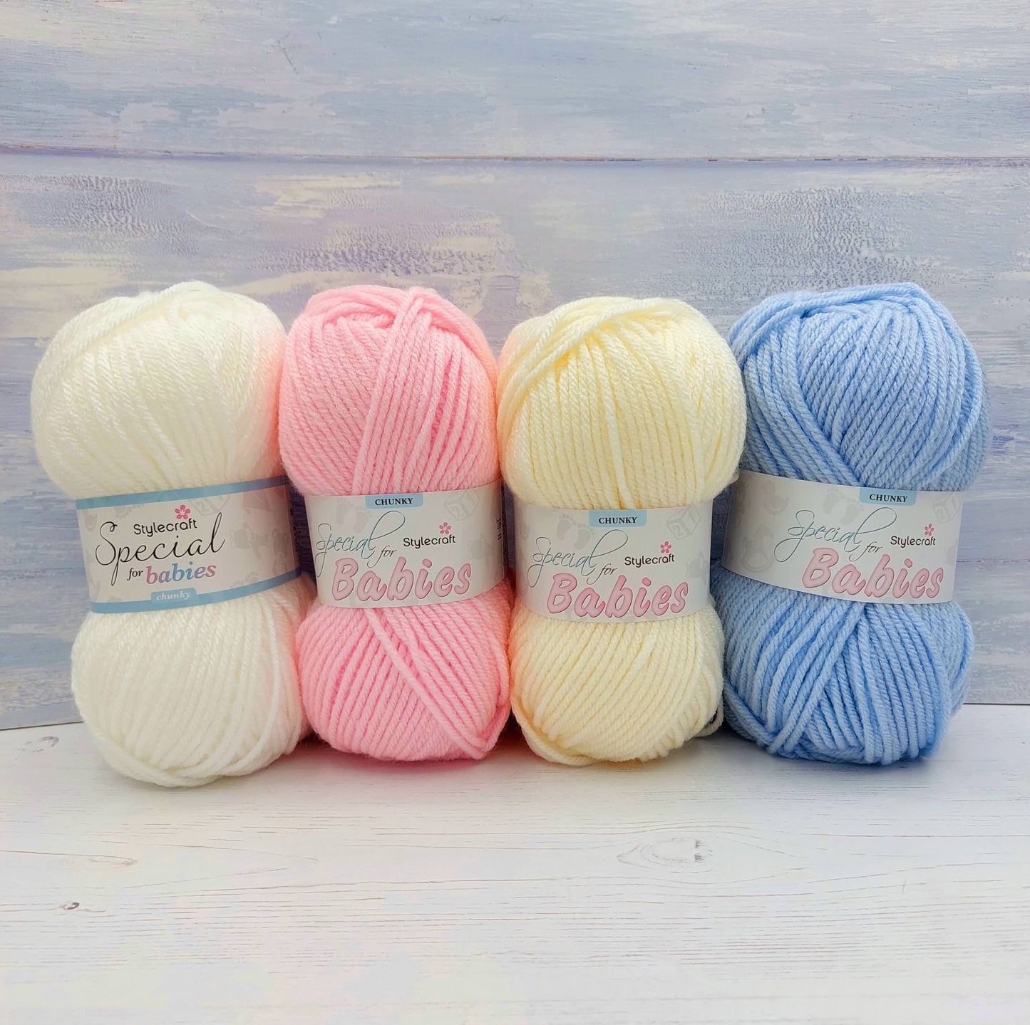 Baby Blanket Knitting Kit - 4 Pattern Designs | Blue, Pink, White or Cream