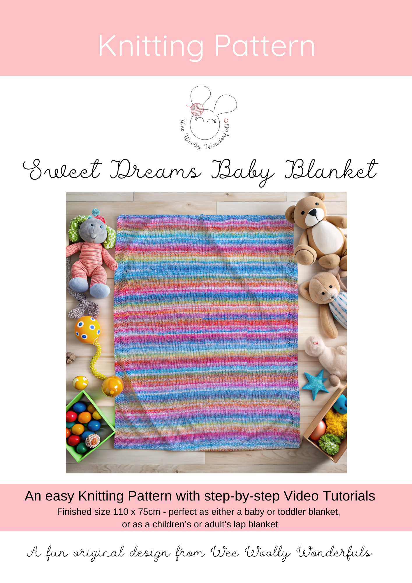 Sweet Dreams Baby Blanket - PDF Knitting Pattern