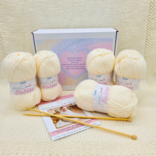 Baby Blanket Knitting Kit - Sweet Dreams Blanket in soft Stylecraft Special for Babies - With step-by-step Video Tutorials (Copy)