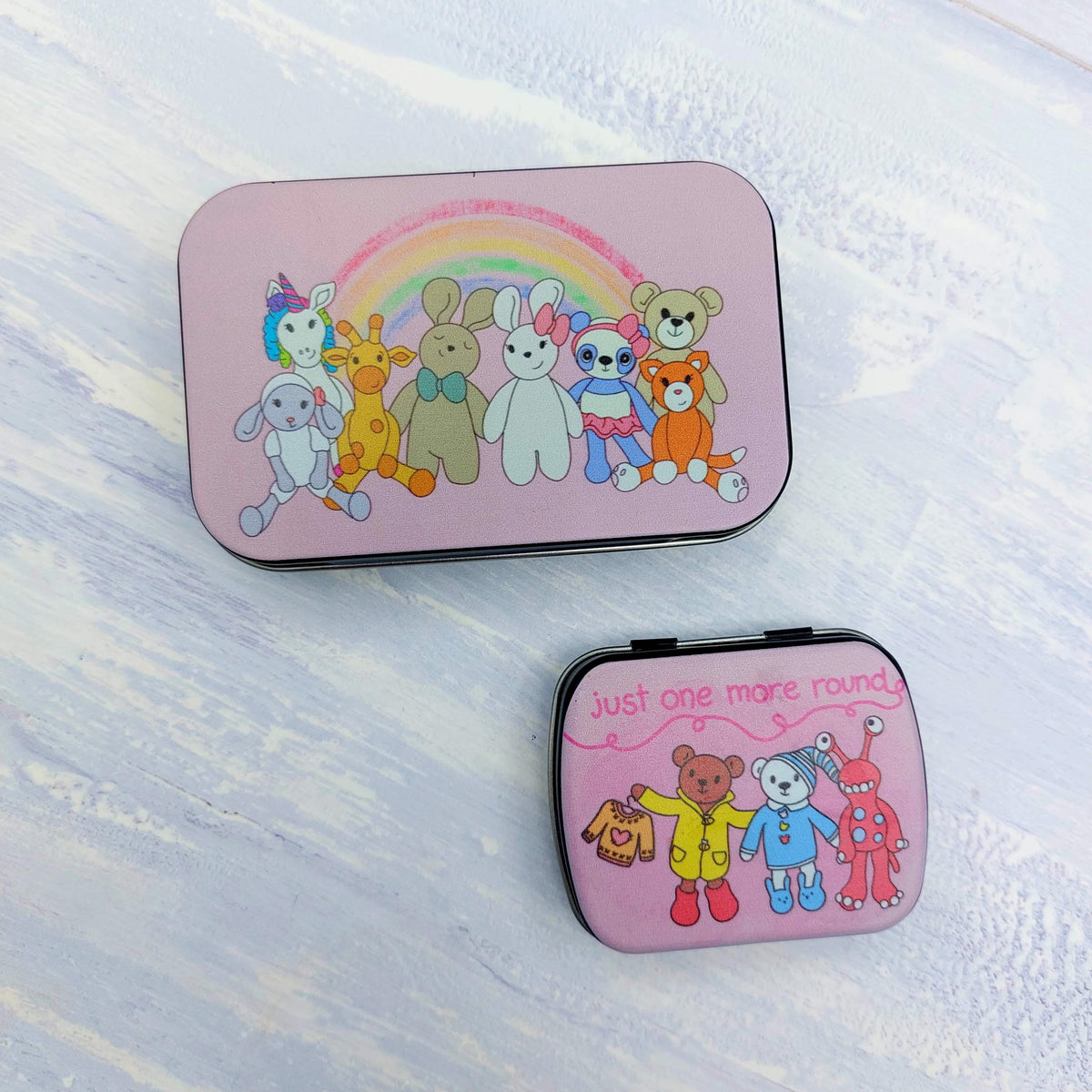 Wee Woolly Wonderfuls Hinged Tins - 2 sizes and designs available