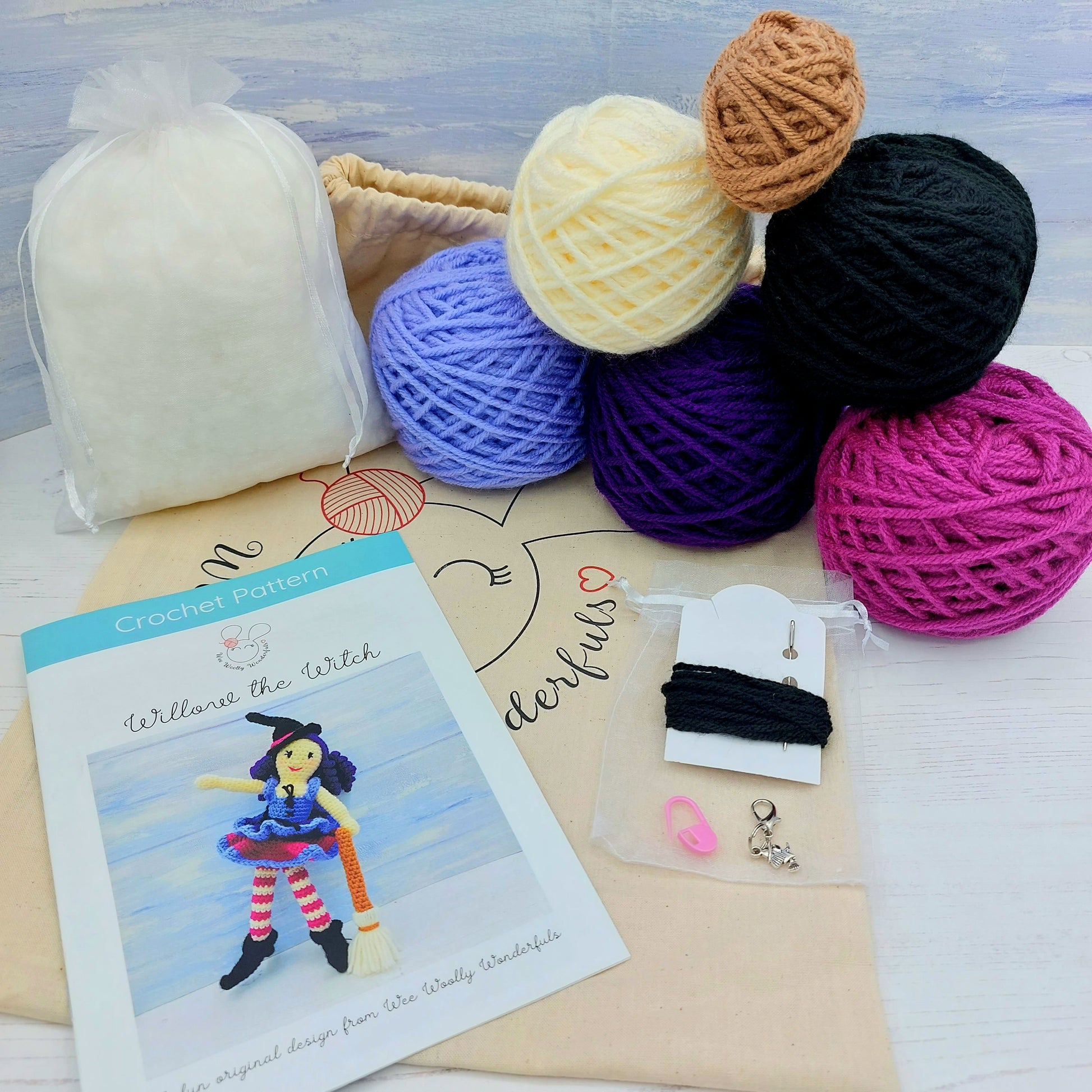 Contents of Witch Crochet Kit