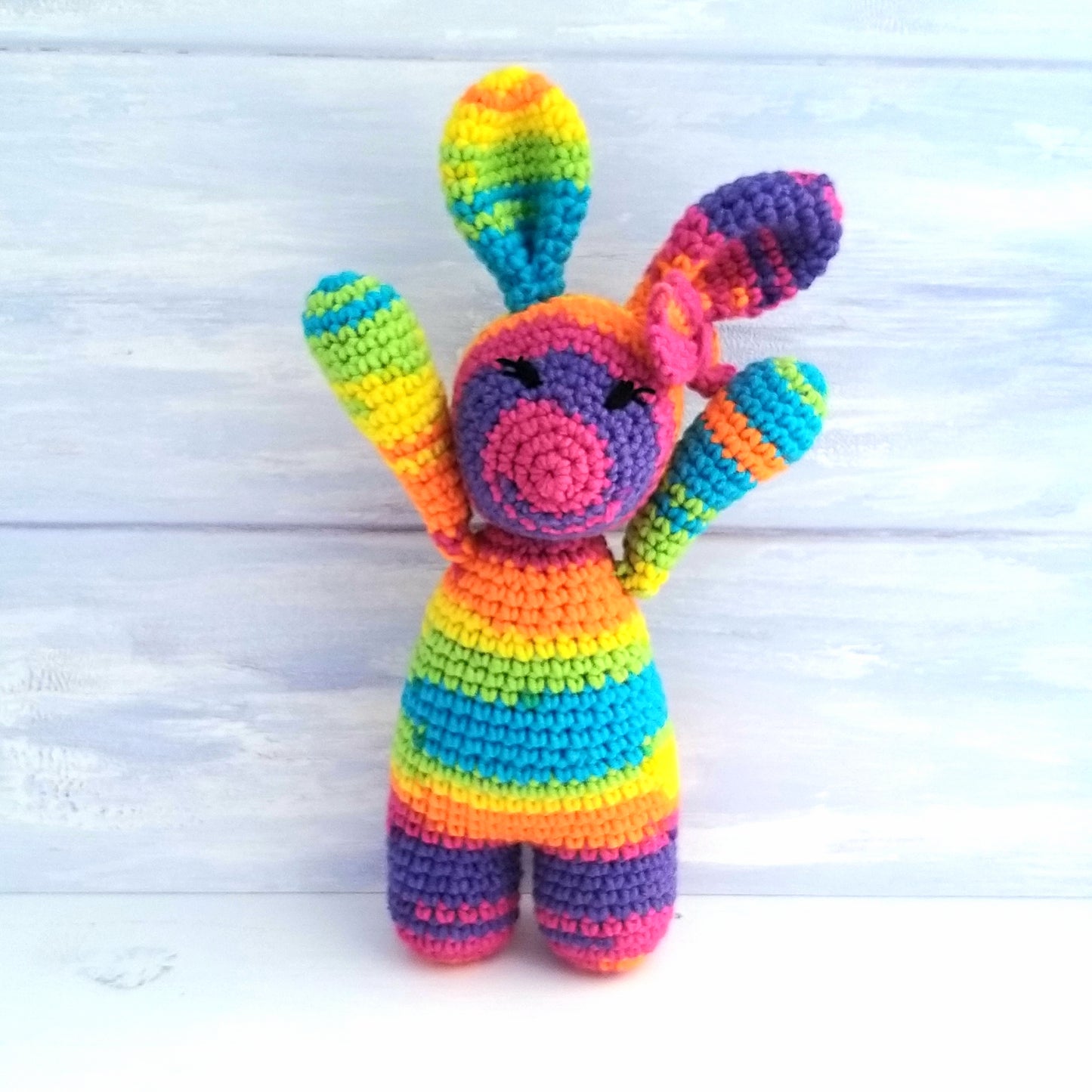 Lollipop the Rainbow Bunny Rabbit Luxury Crochet Kit
