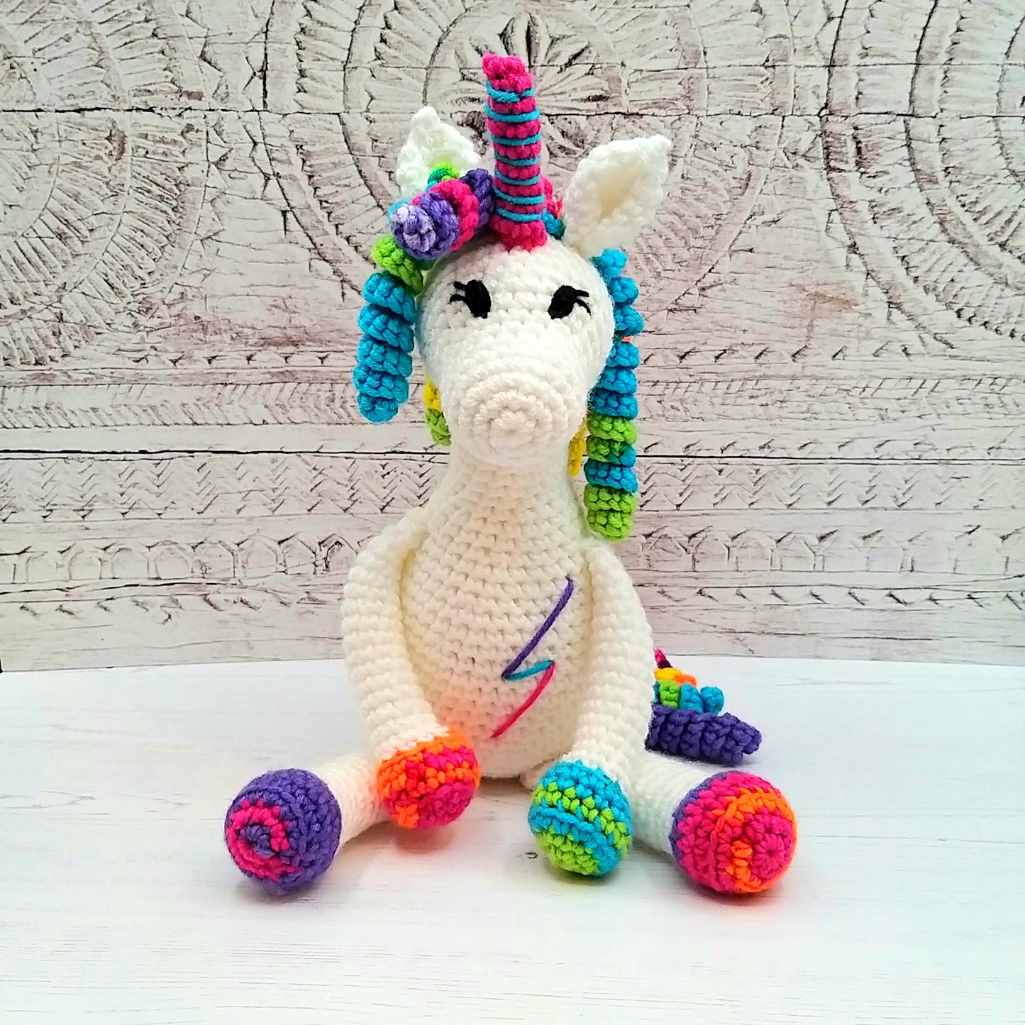 PDF Crochet Pattern - Rainbow the Unicorn