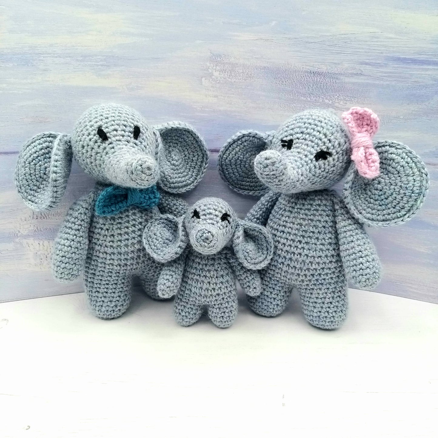 Toy Crochet Elephants + Baby Crochet Elephant