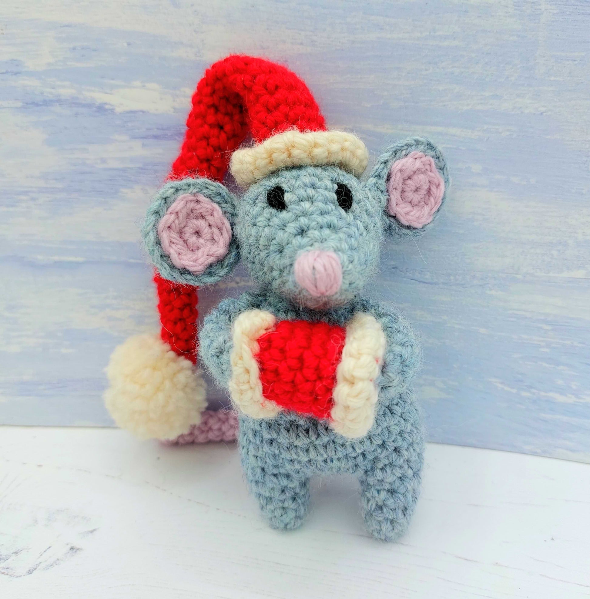 Crochet Christmas Mouse Toy