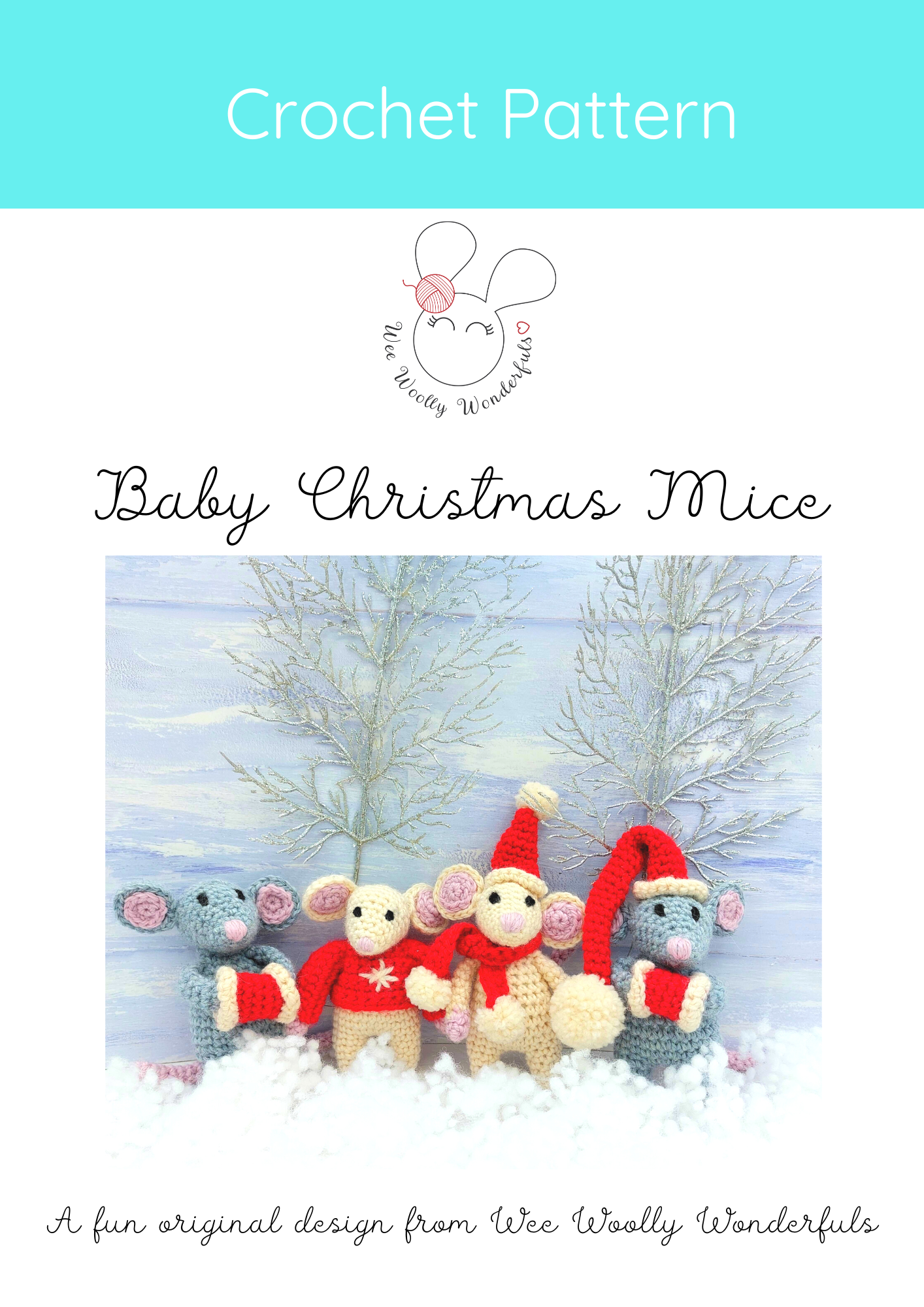 Cover - Crochet Pattern for Baby Christmas Mice