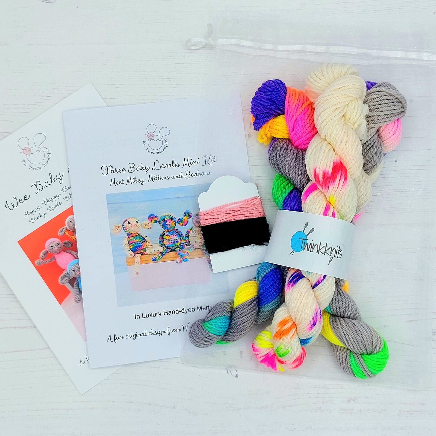 Set of Three Mini Hand-dye Lambs Crochet Kit