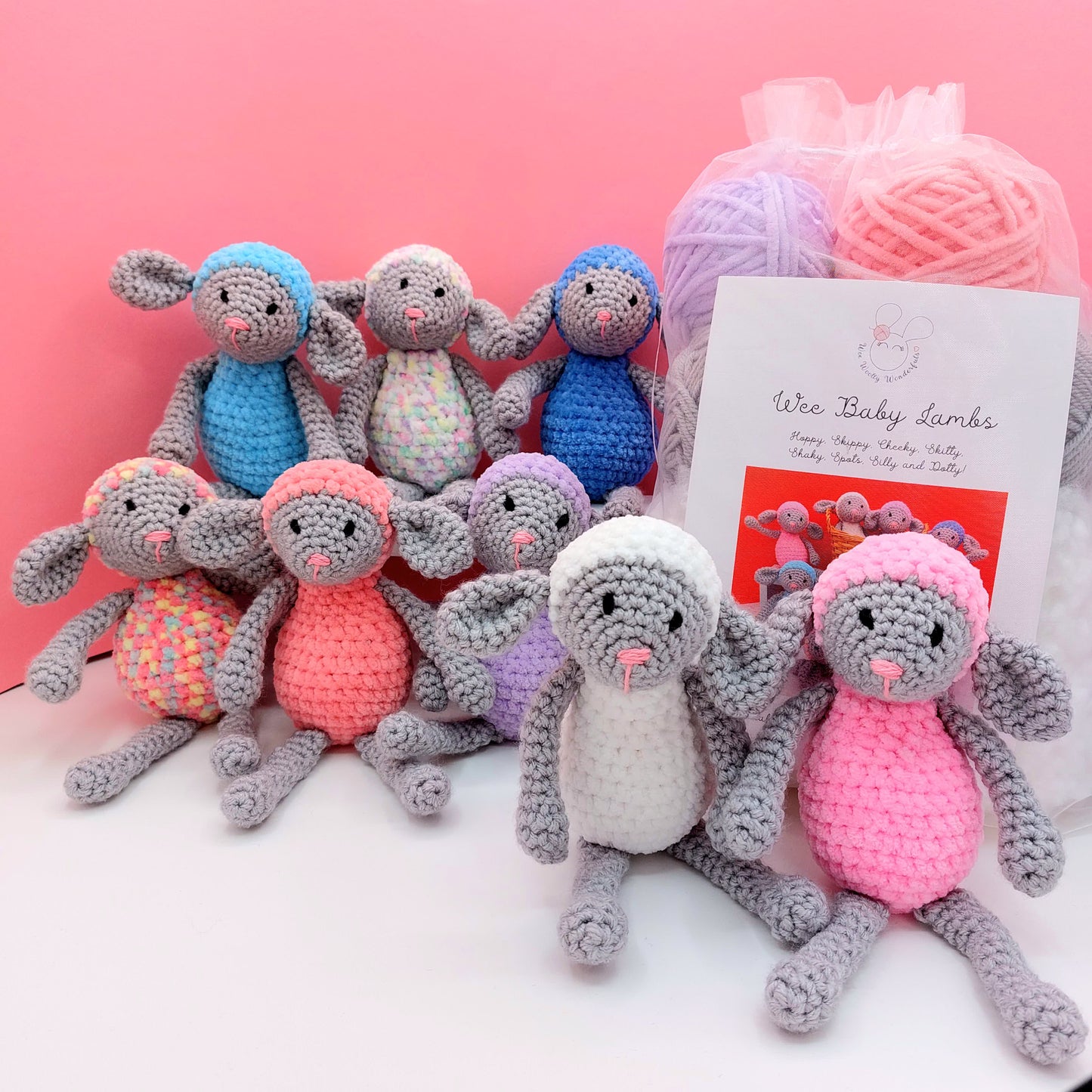 8 x Mini Crochet Lambs