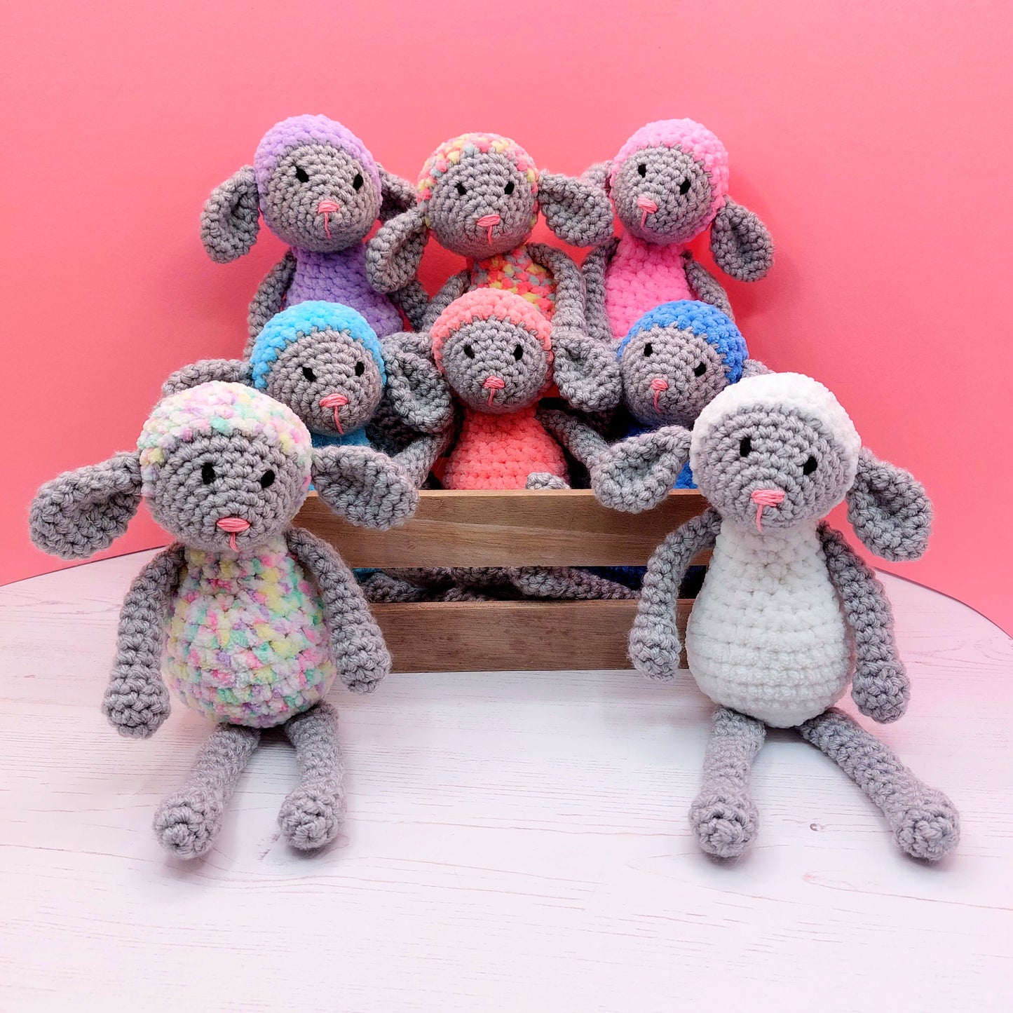 Baby Rainbow Lambs - PDF Crochet Pattern