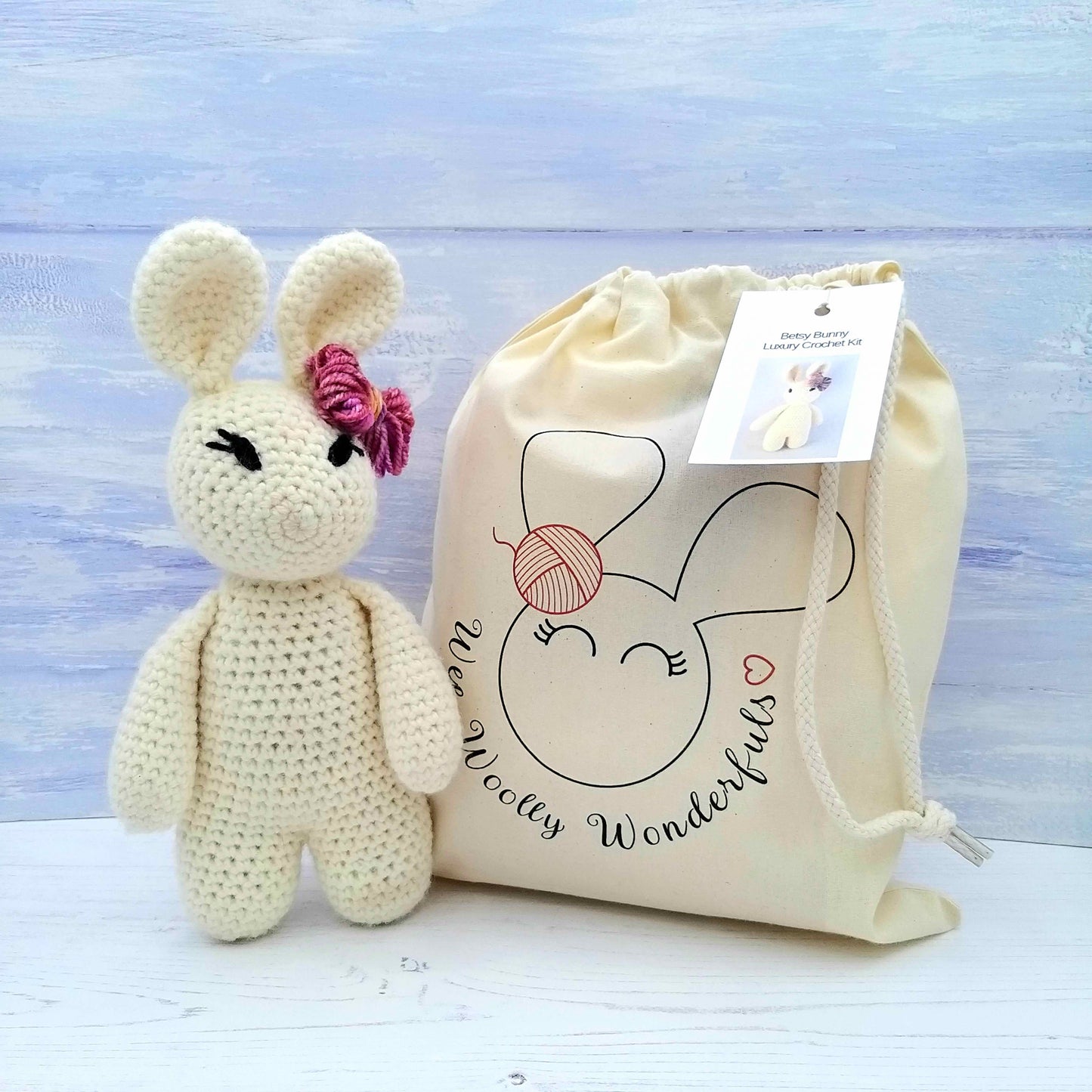 Bundle of Three Crochet Kits - Betsy Bunny, Aimee the Giraffe and Alfred the Lion
