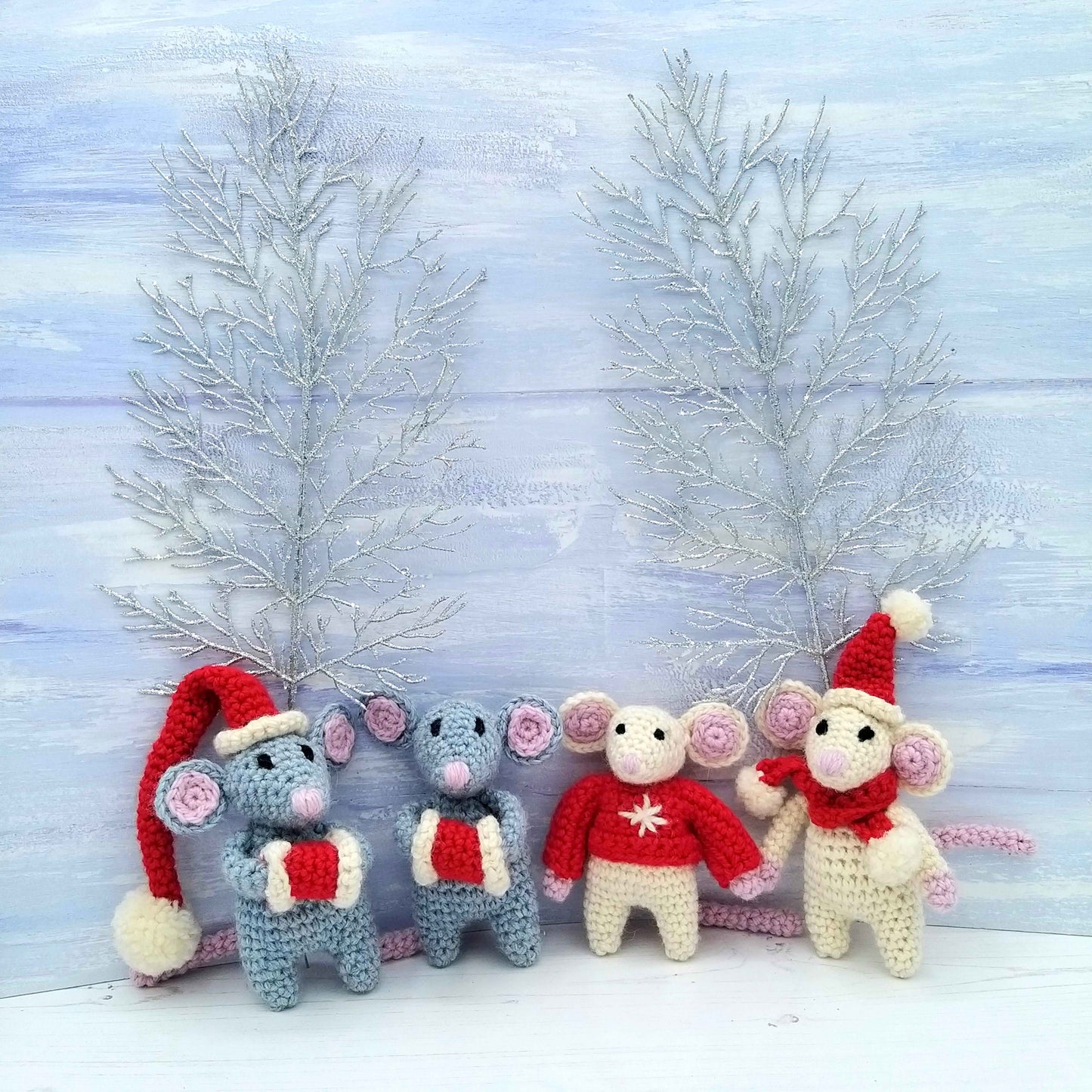 Festive Crochet Christmas Mice 