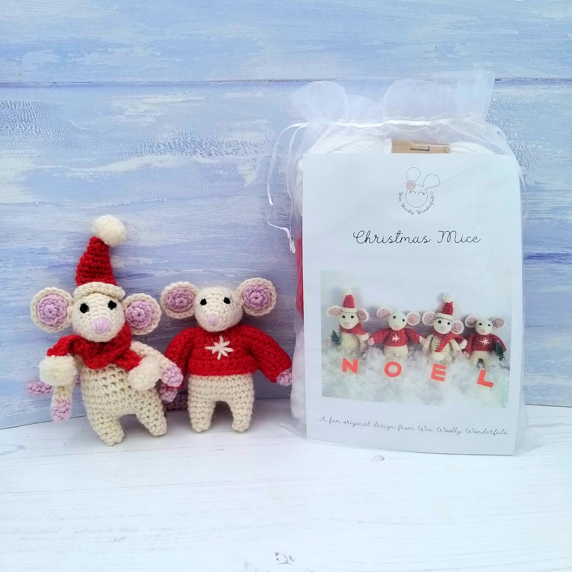 Festive Christmas Mice - Crochet Kit
