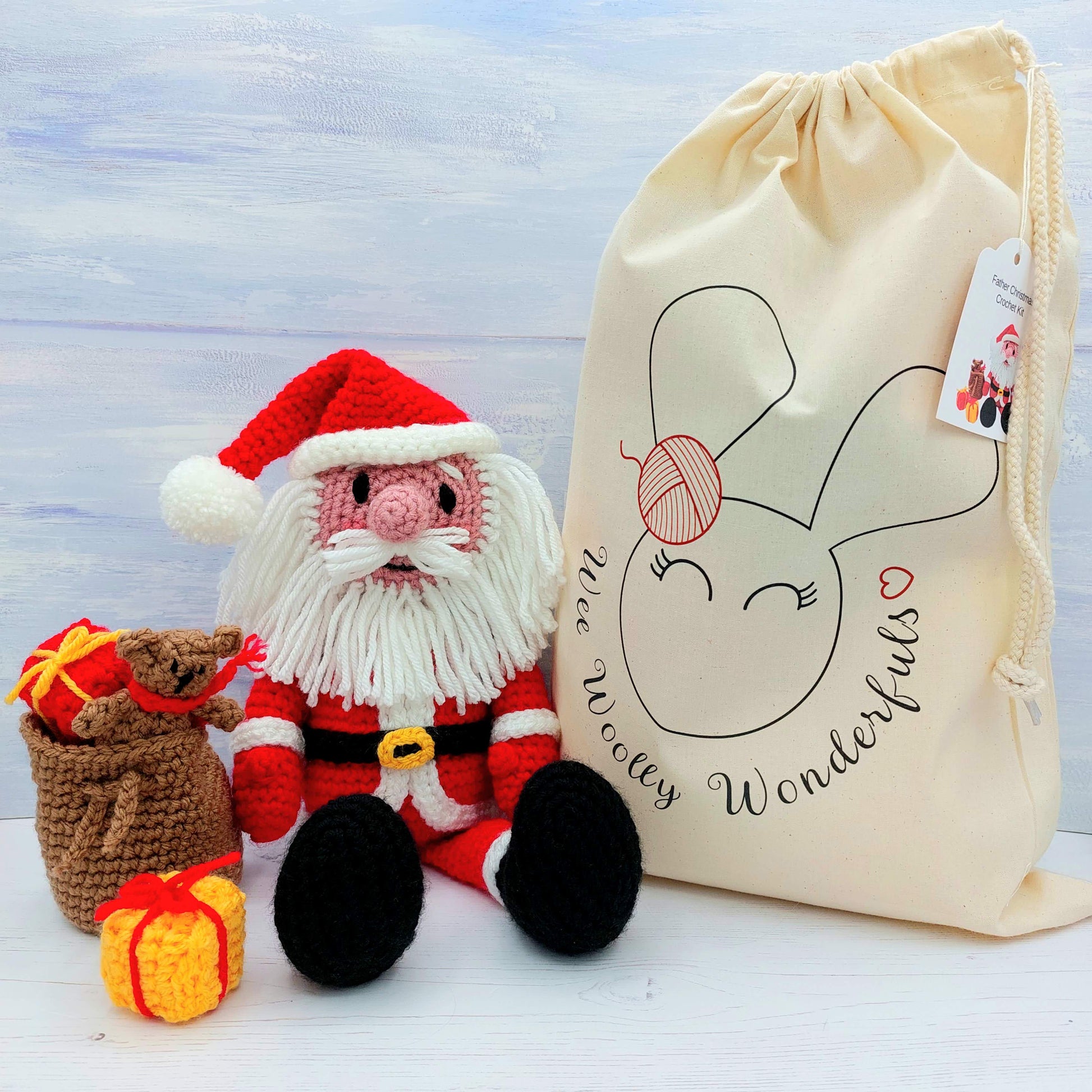 Father Christmas Crochet Kit - Santa & his sack