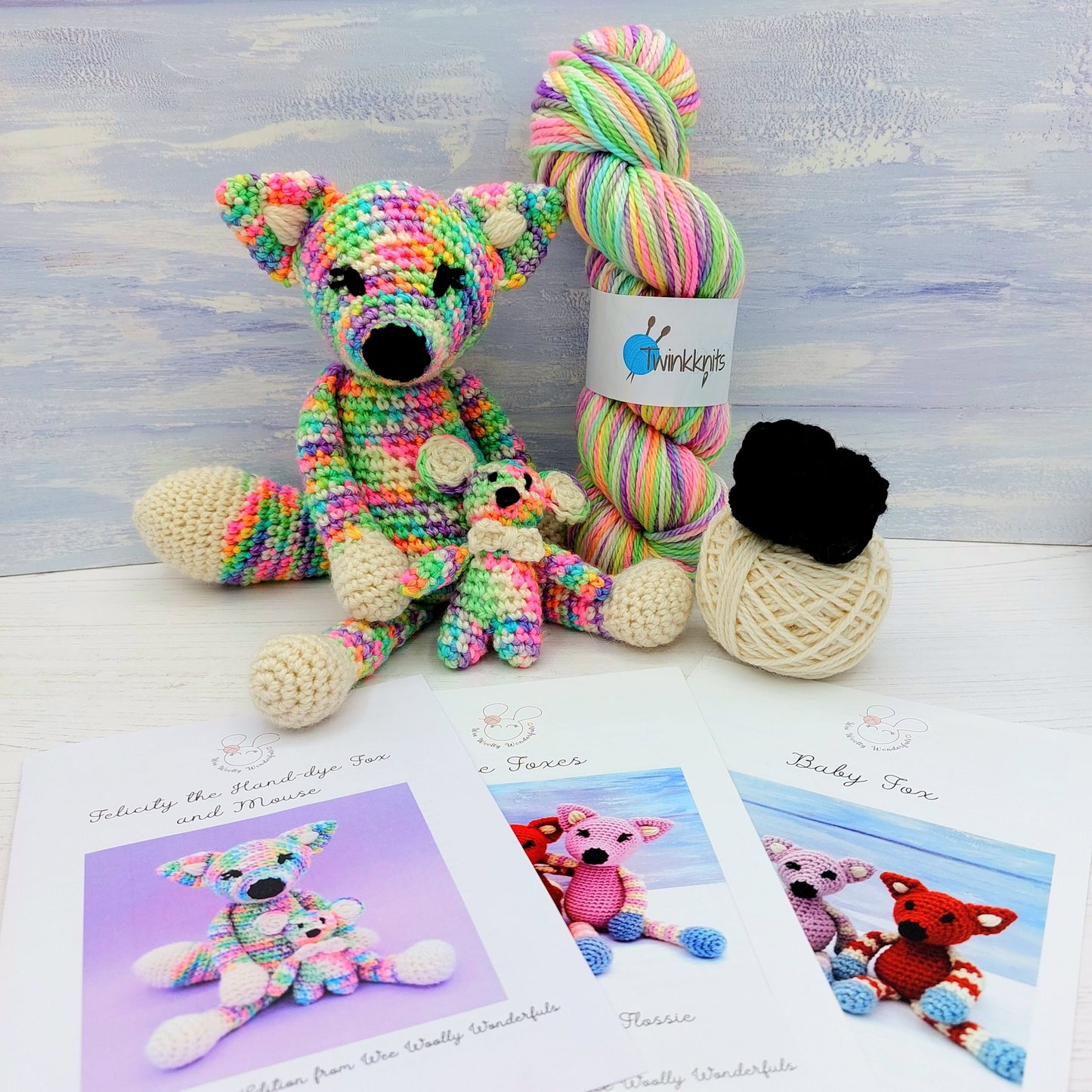 Crochet Toys made from crohet kit with hand dye wool