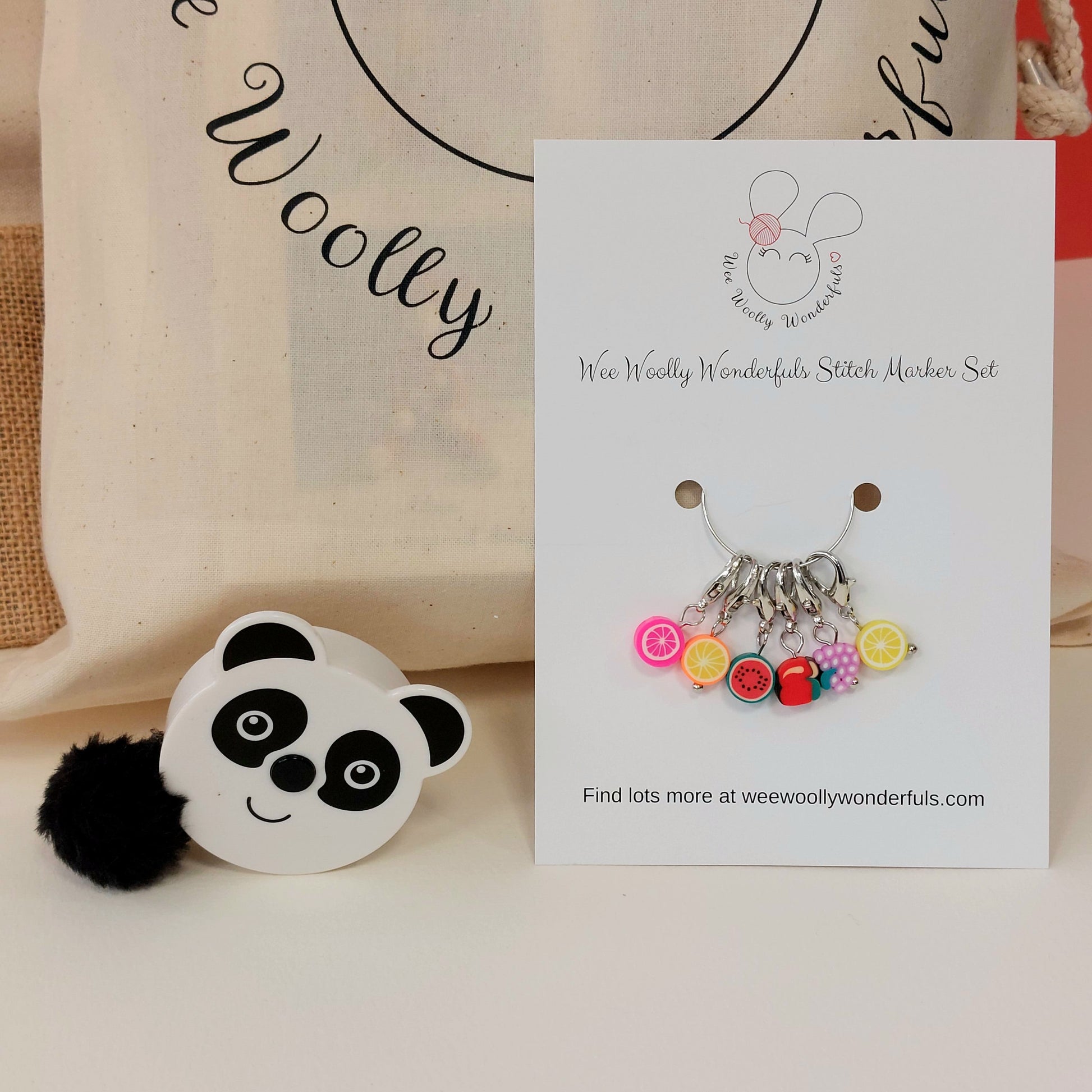 Stitch markers and animal tape