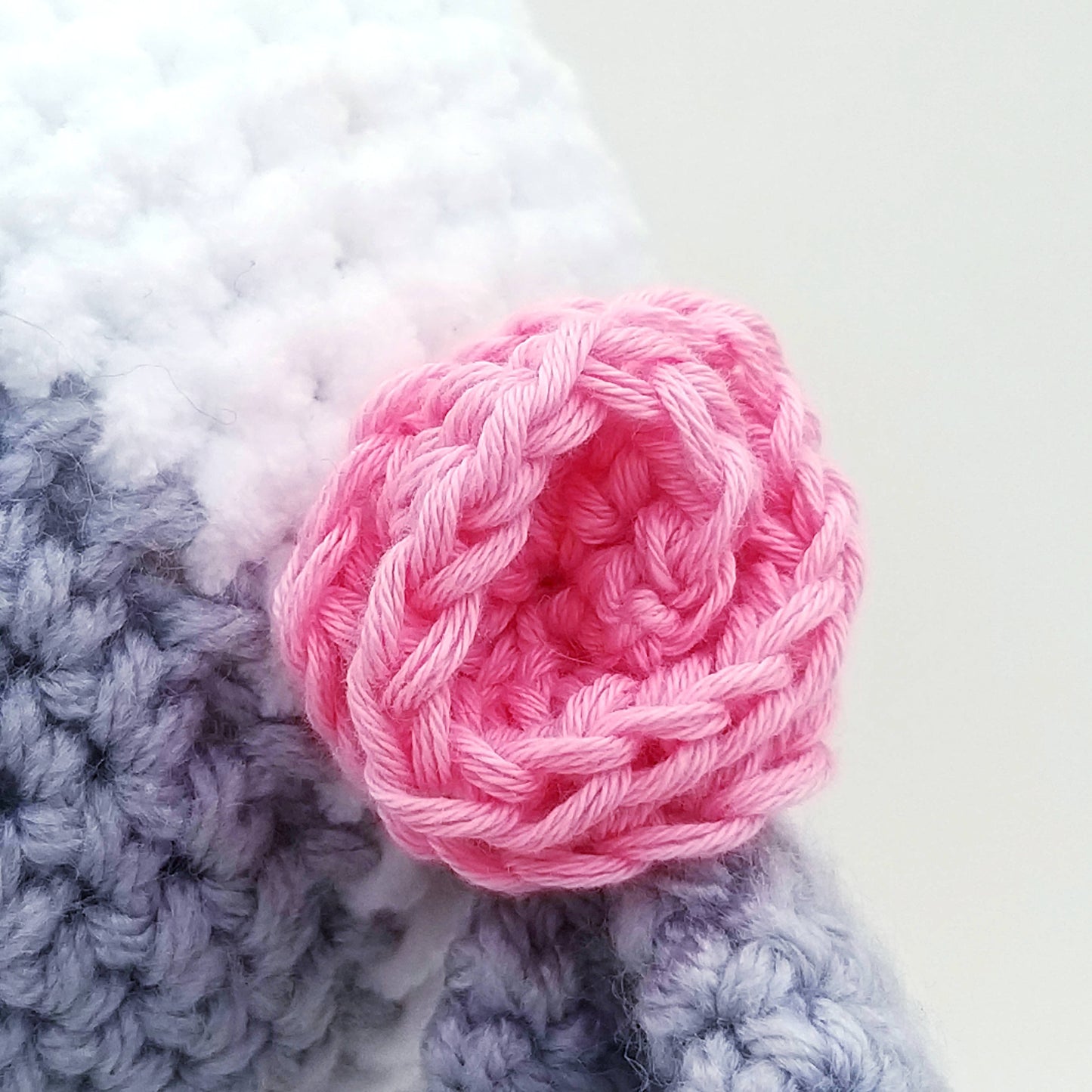 Crochet Flower Behind Lambs Ear
