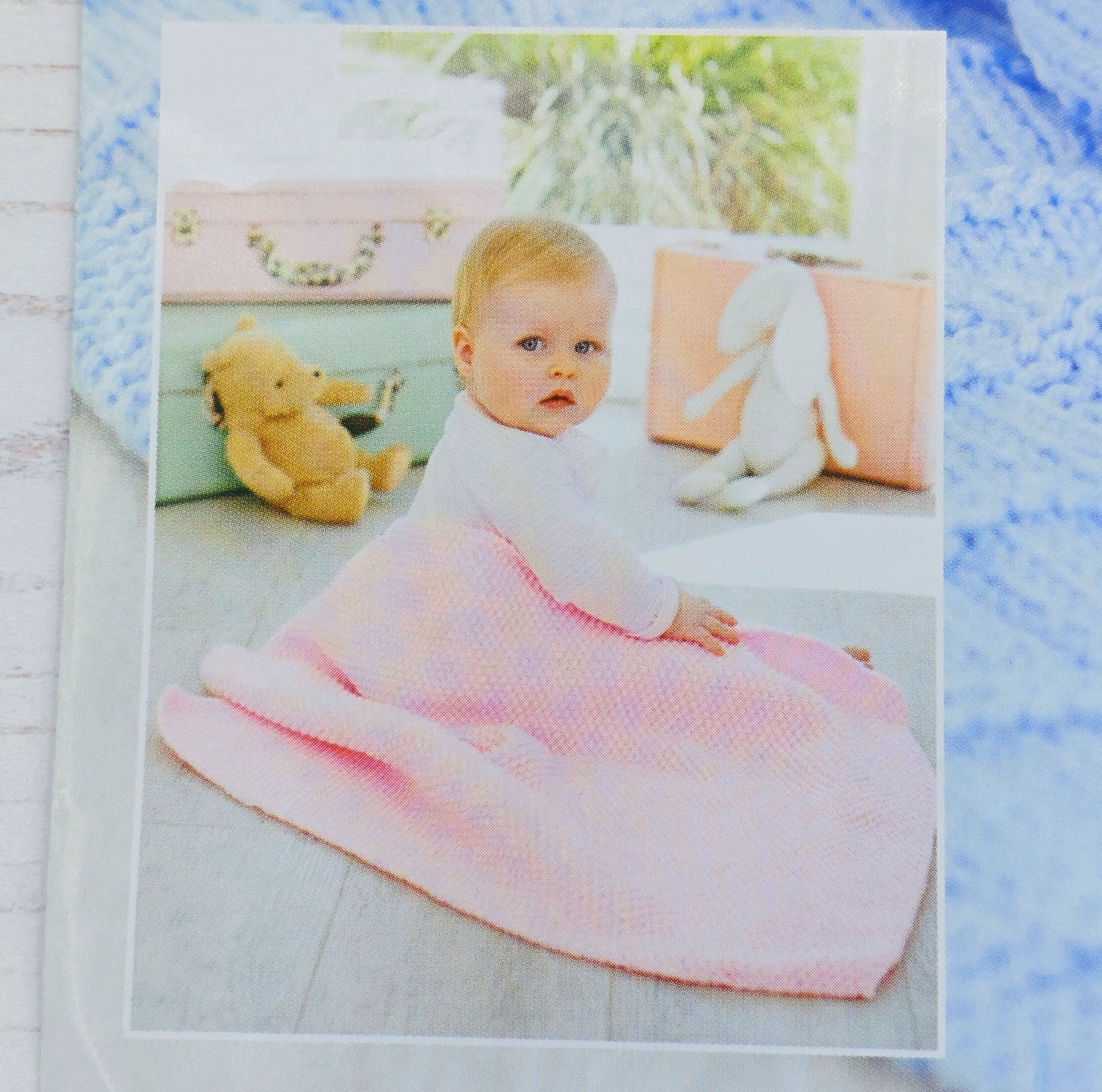 Baby with Pink Knitted Blanket