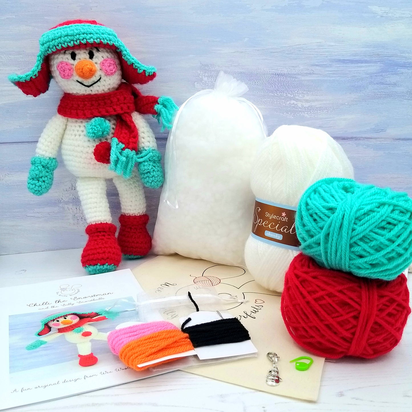 Crochet kit with contents