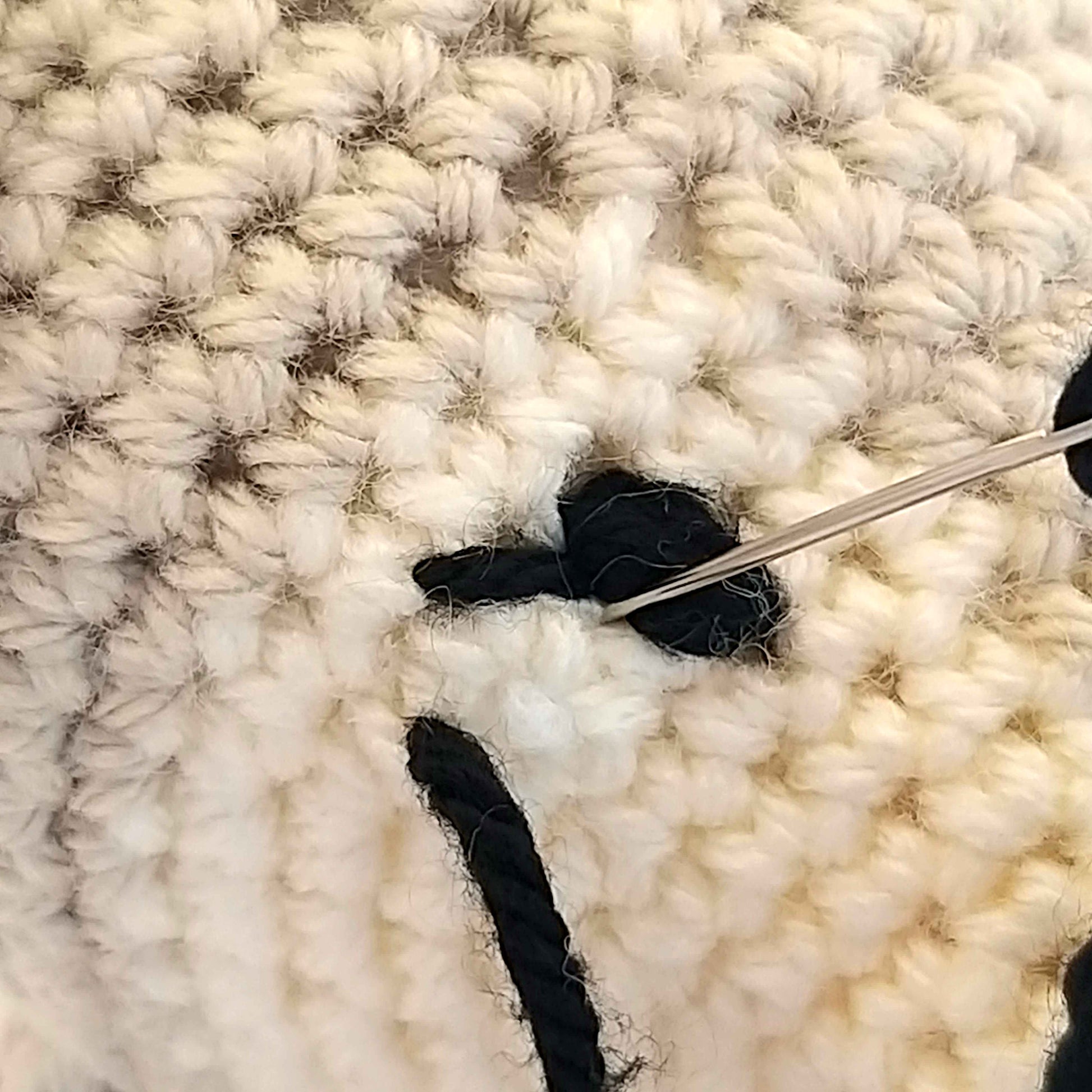 Close up detail - Crochet Reindeer Eye