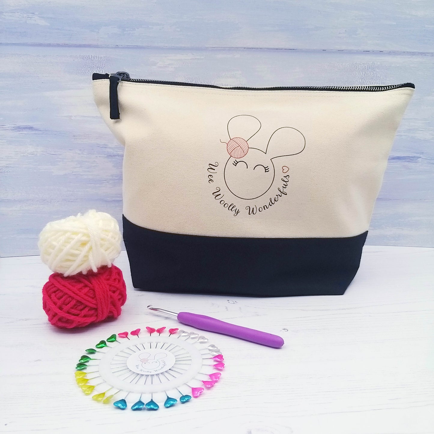 Stylish Cotton Zip Project Bag